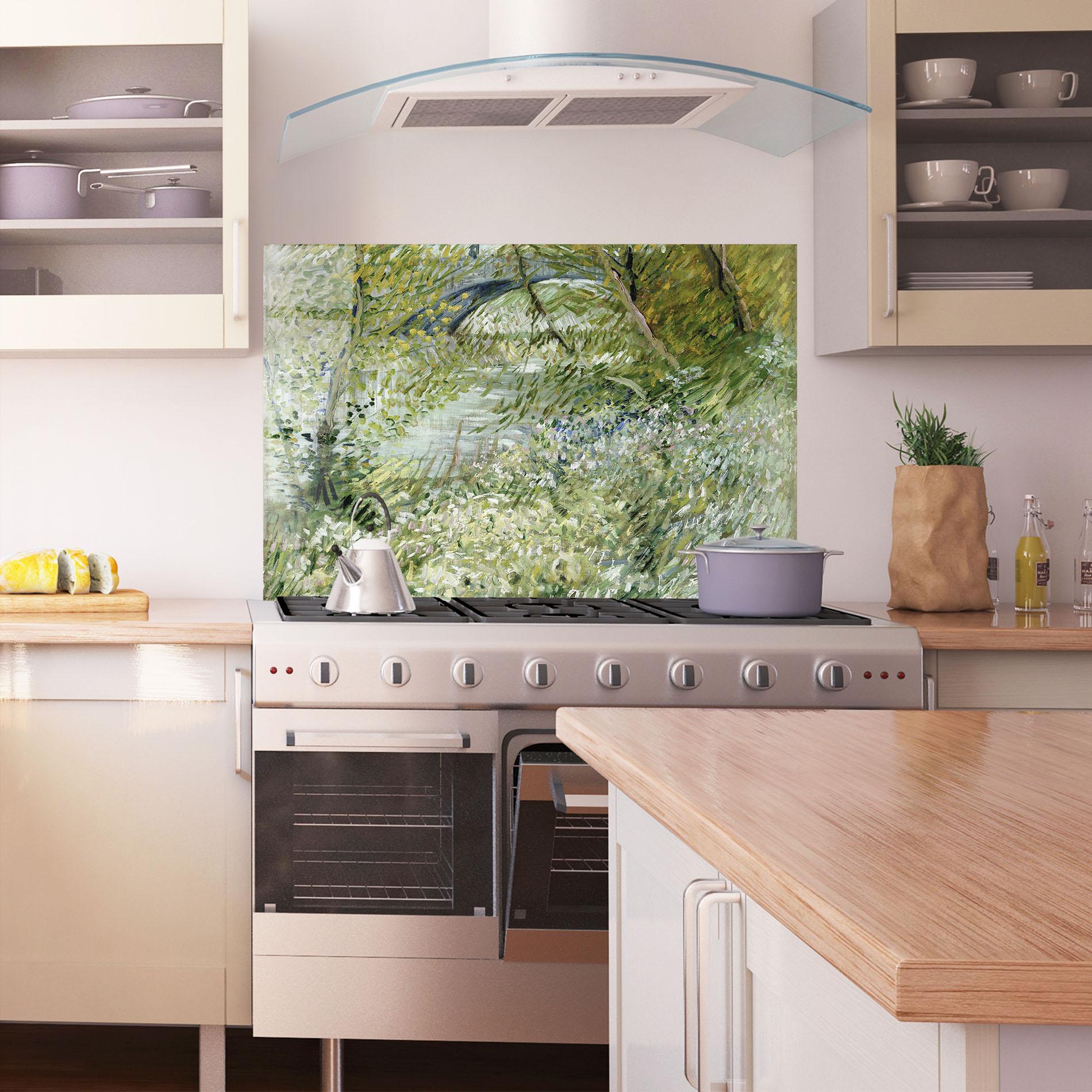 Konyhai üveg hátfal River Bank Springtime mockup 1