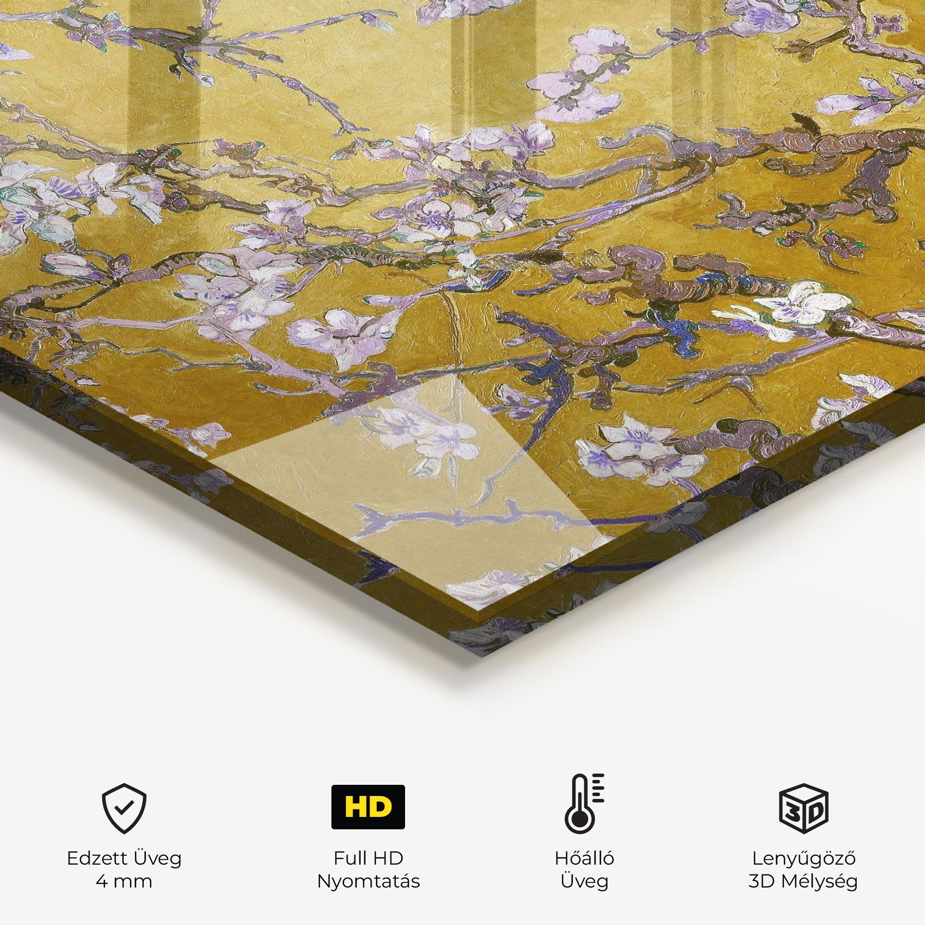 Konyhai üveg hátfal Almond Blossom mockup 2