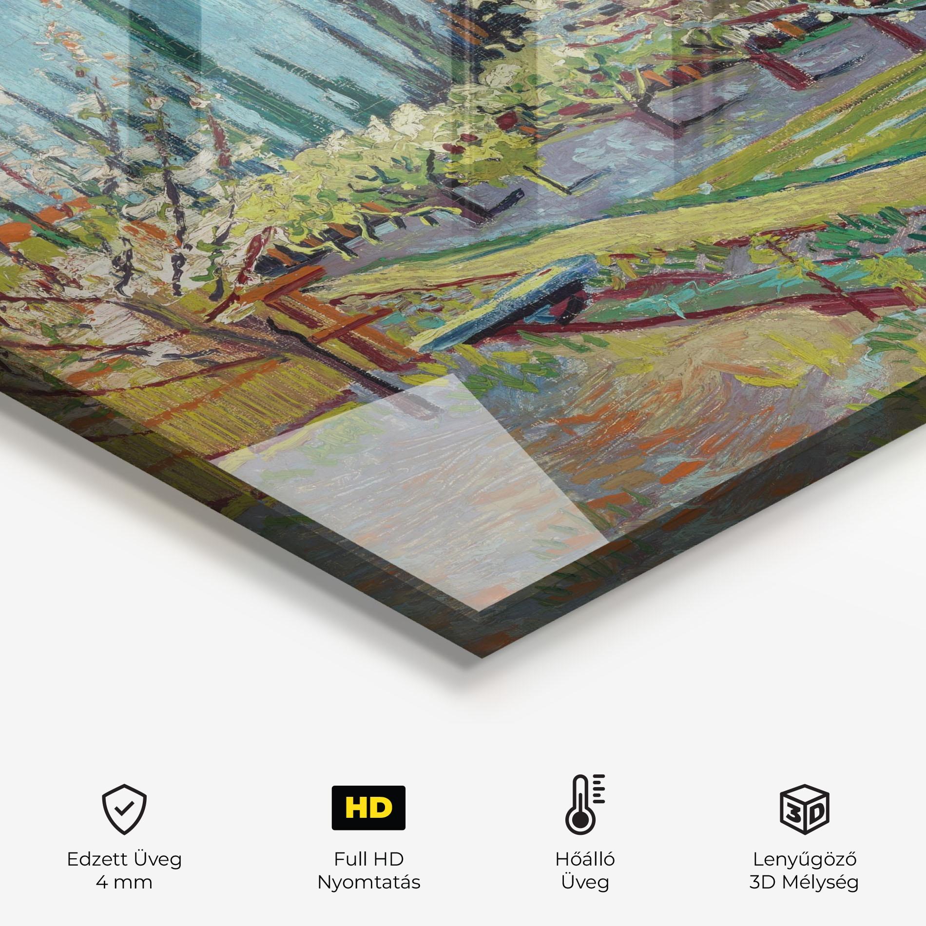 Konyhai üveg hátfal Orchard Bordered Cypresse mockup 2