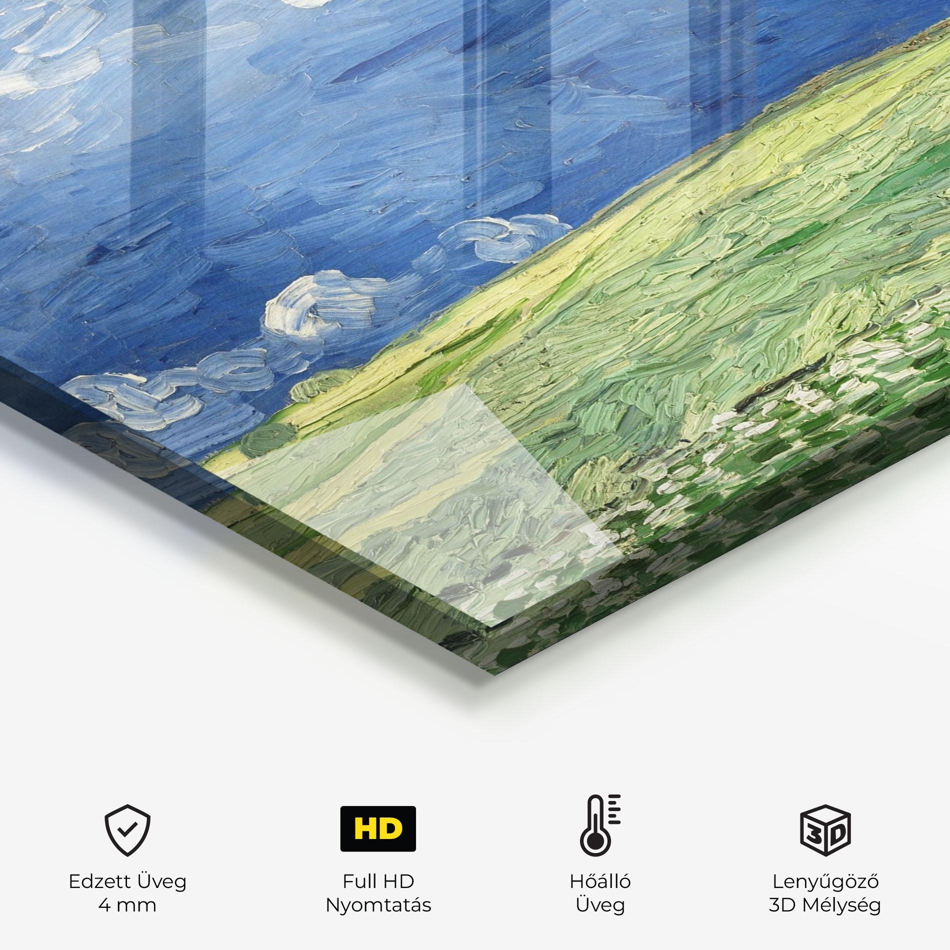 Konyhai üveg hátfal Wheatfield Thunderclouds mockup 2