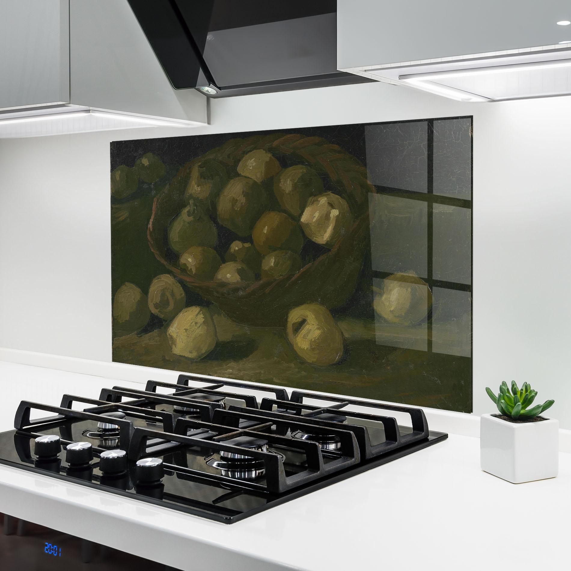 Konyhai üveg hátfal Mand Met Appels mockup 6