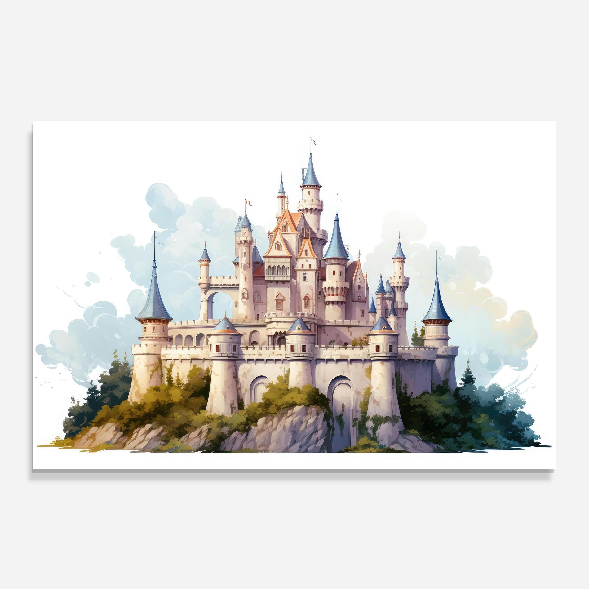 Konyhai üveg hátfal Illustration Castle mockup 0
