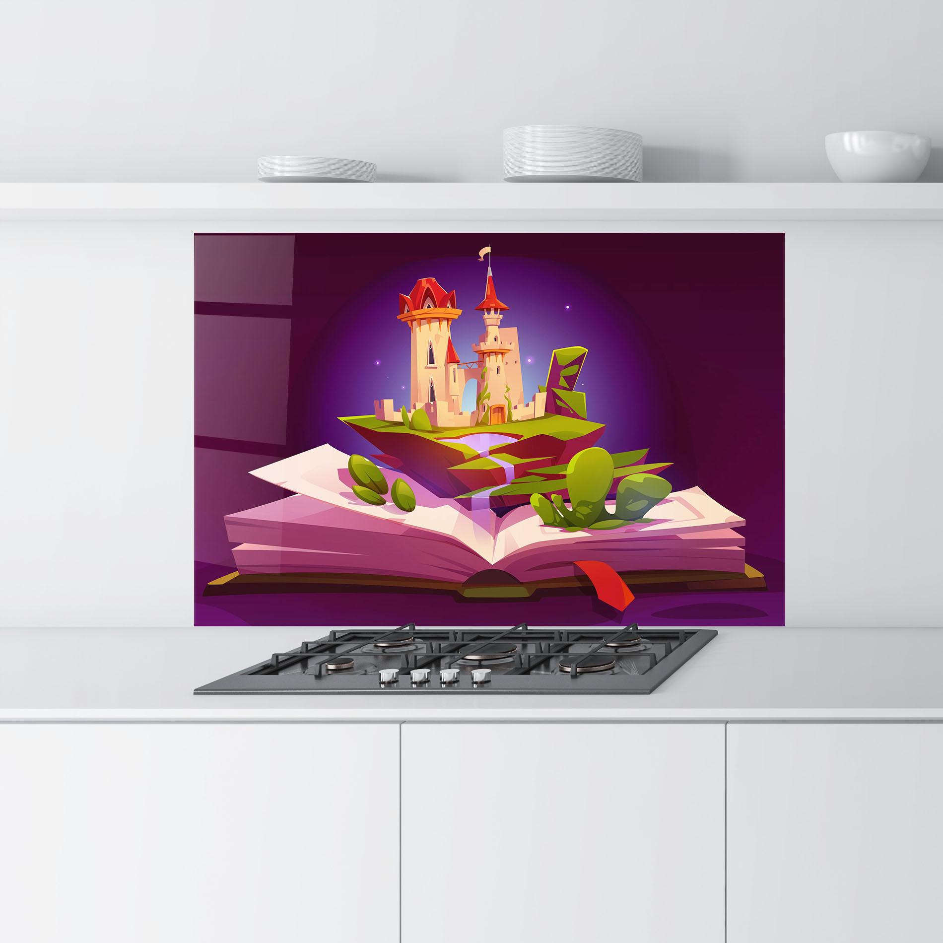 Konyhai üveg hátfal Book Castle mockup 9