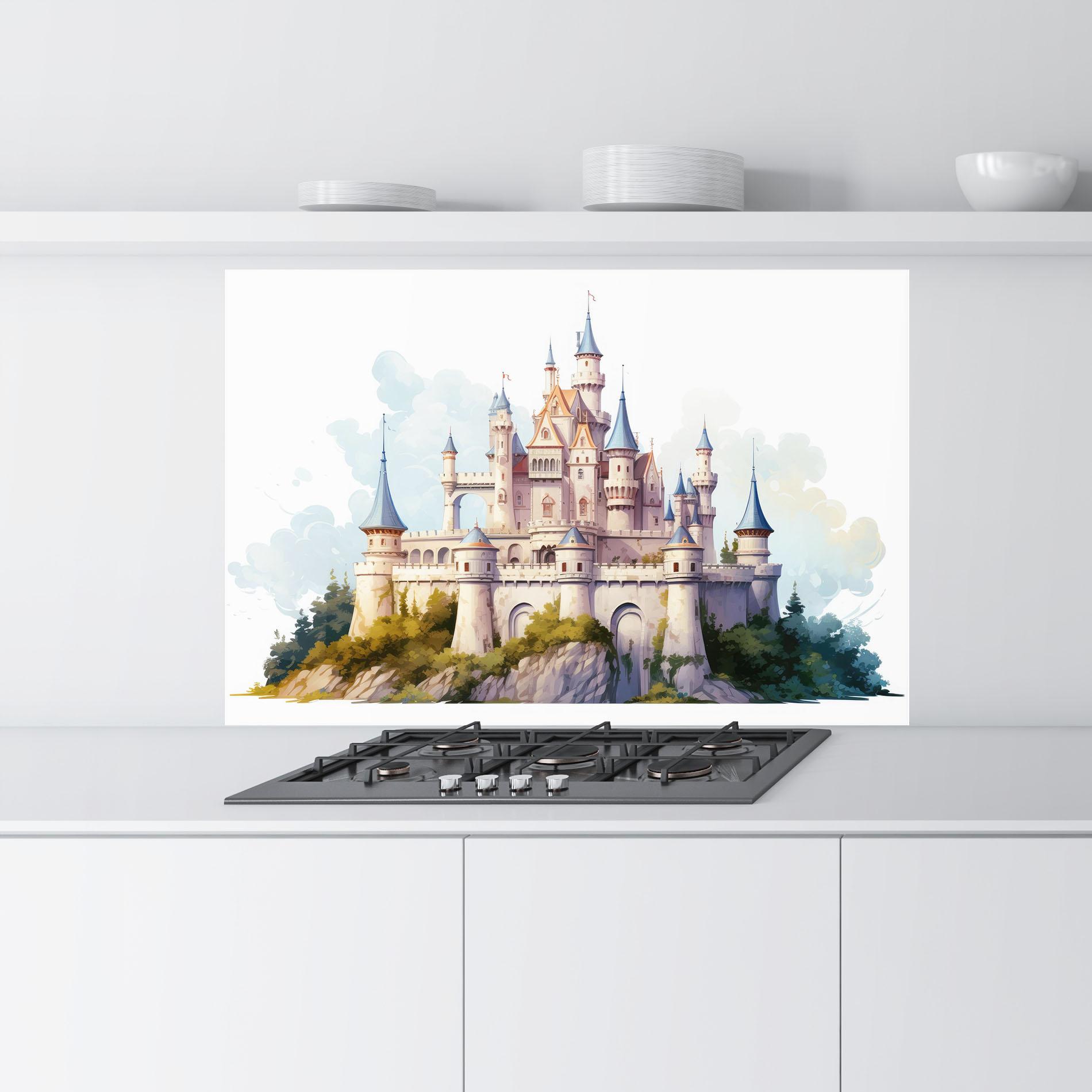 Konyhai üveg hátfal Illustration Castle mockup 9