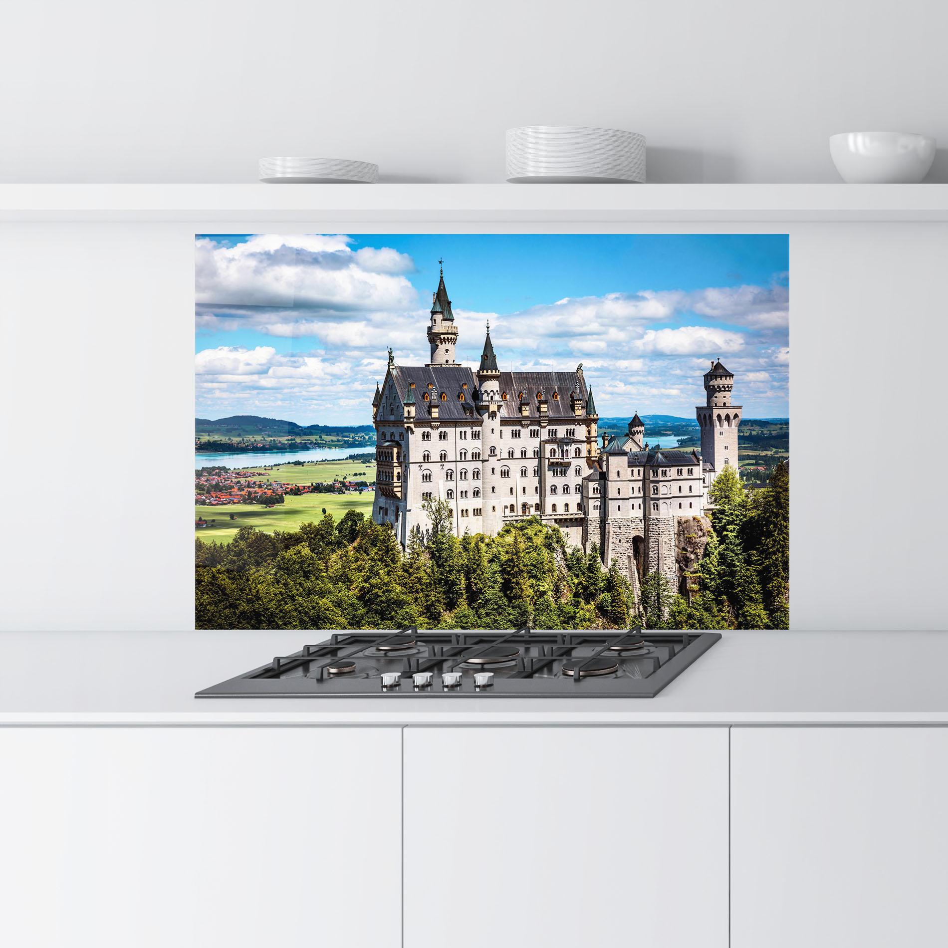 Konyhai üveg hátfal Neuschwanstein Germany mockup 9