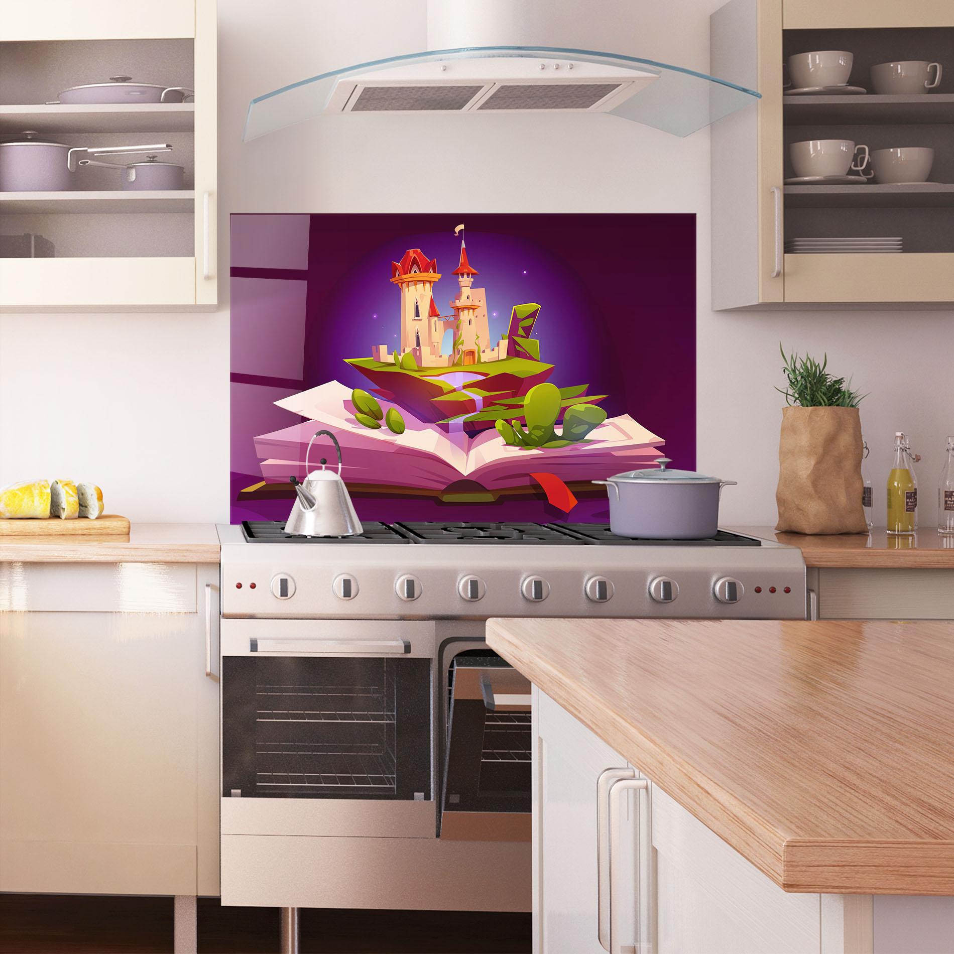 Konyhai üveg hátfal Book Castle mockup 1