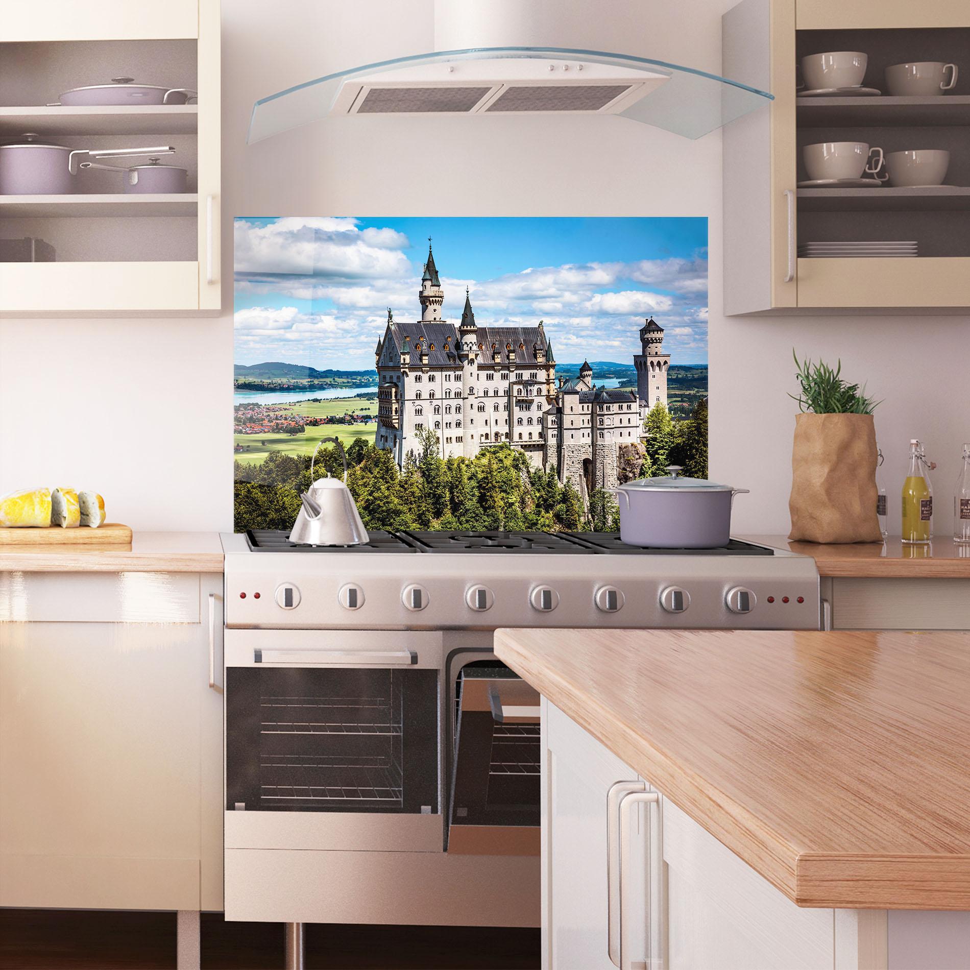 Konyhai üveg hátfal Neuschwanstein Germany mockup 1