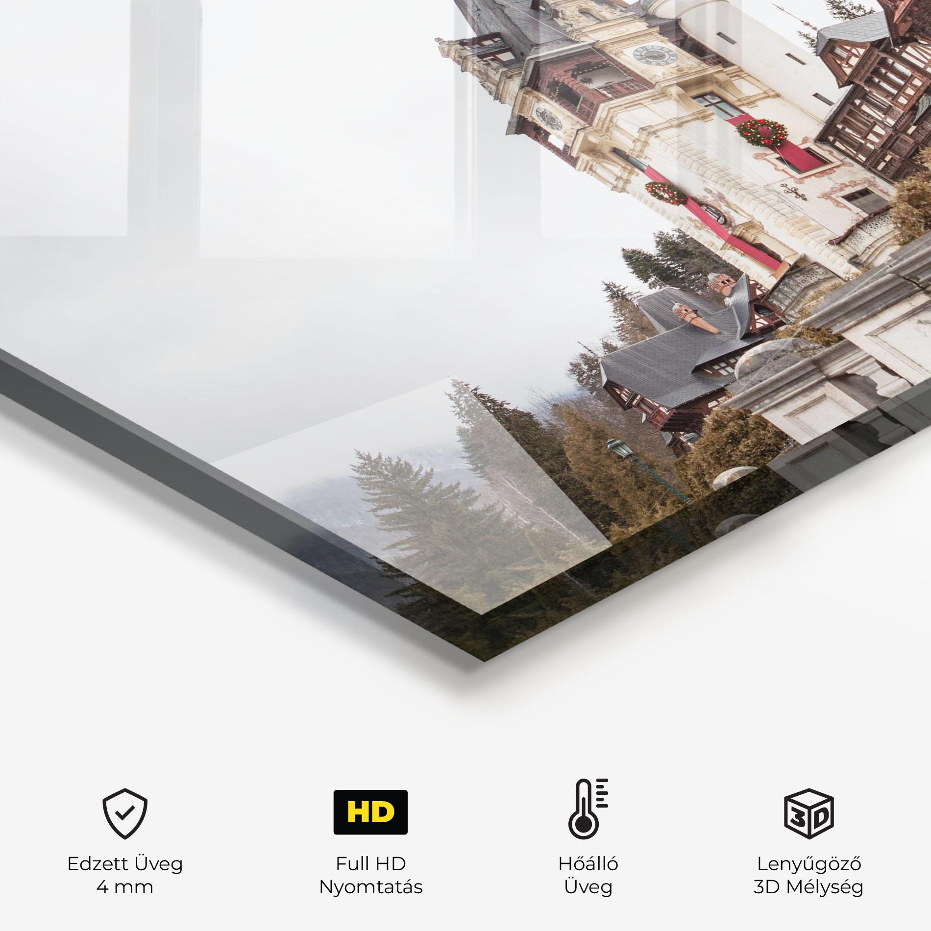 Konyhai üveg hátfal Medieval Castle Sinaia mockup 2