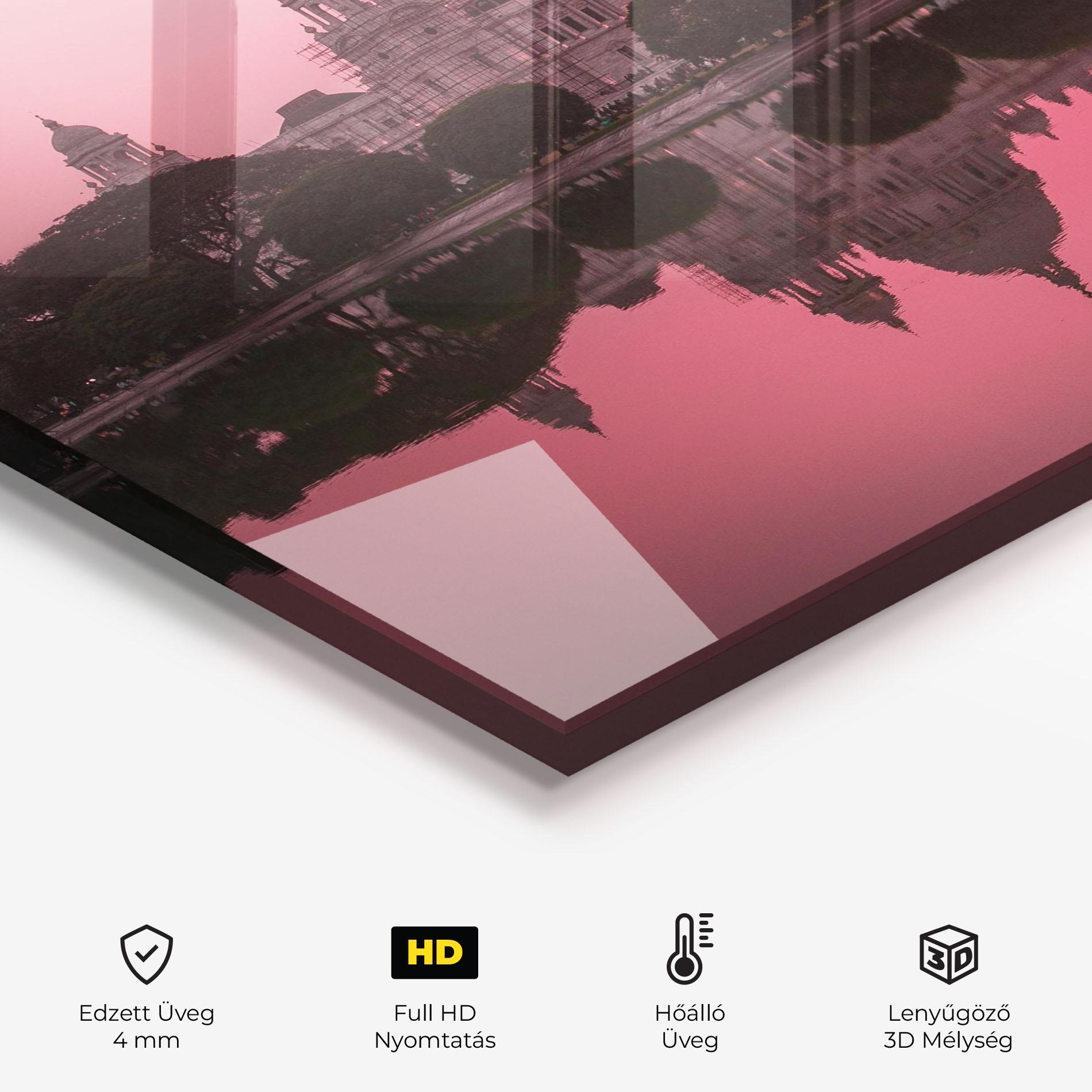 Konyhai üveg hátfal Red Lake Reflection mockup 2