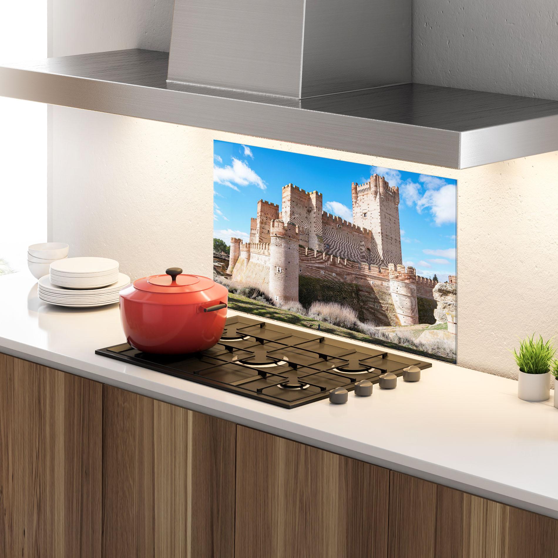 Konyhai üveg hátfal Castle La Mota mockup 4