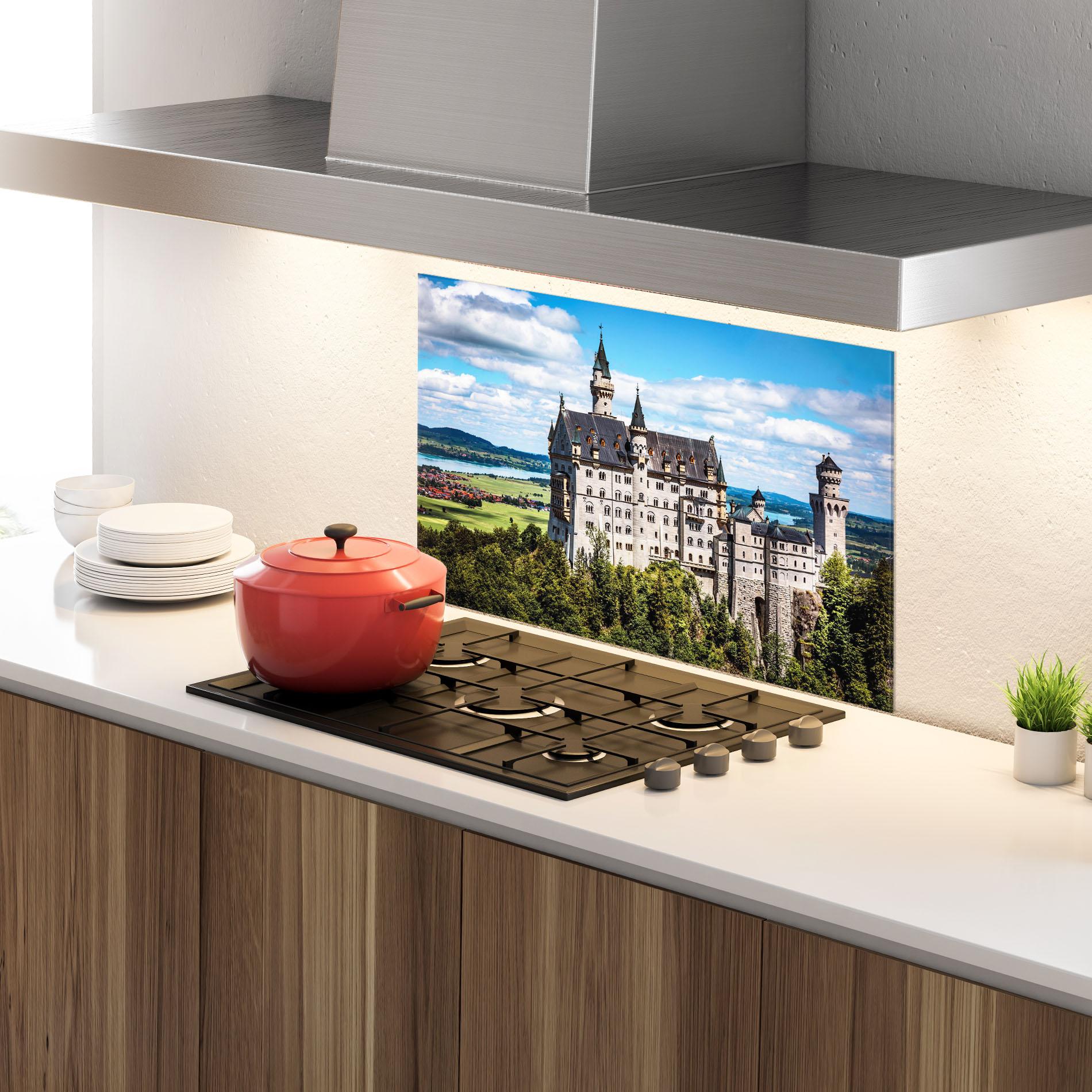 Konyhai üveg hátfal Neuschwanstein Germany mockup 4