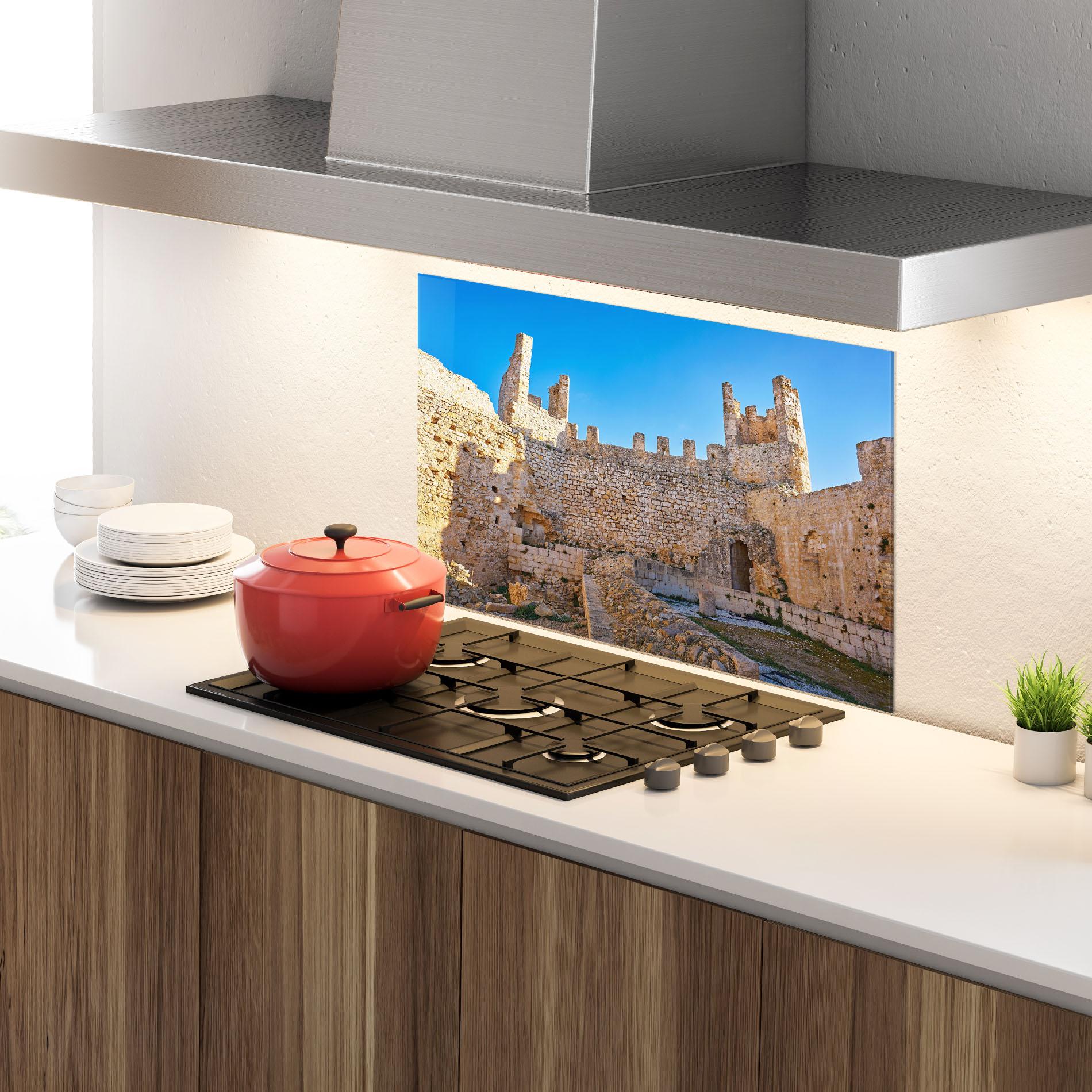 Konyhai üveg hátfal Xivert Castle Alcala mockup 4
