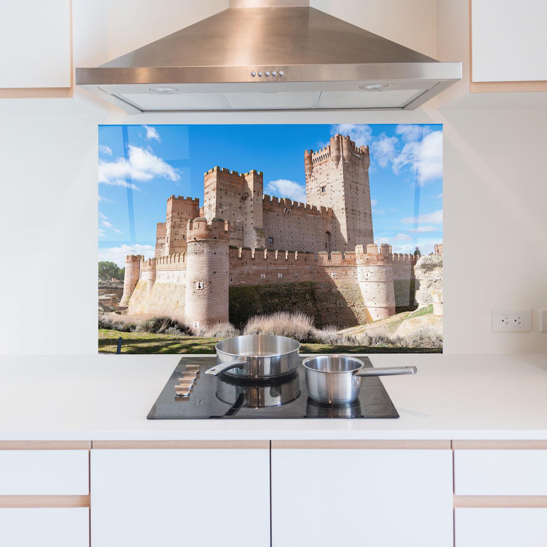 Konyhai üveg hátfal Castle La Mota mockup 5