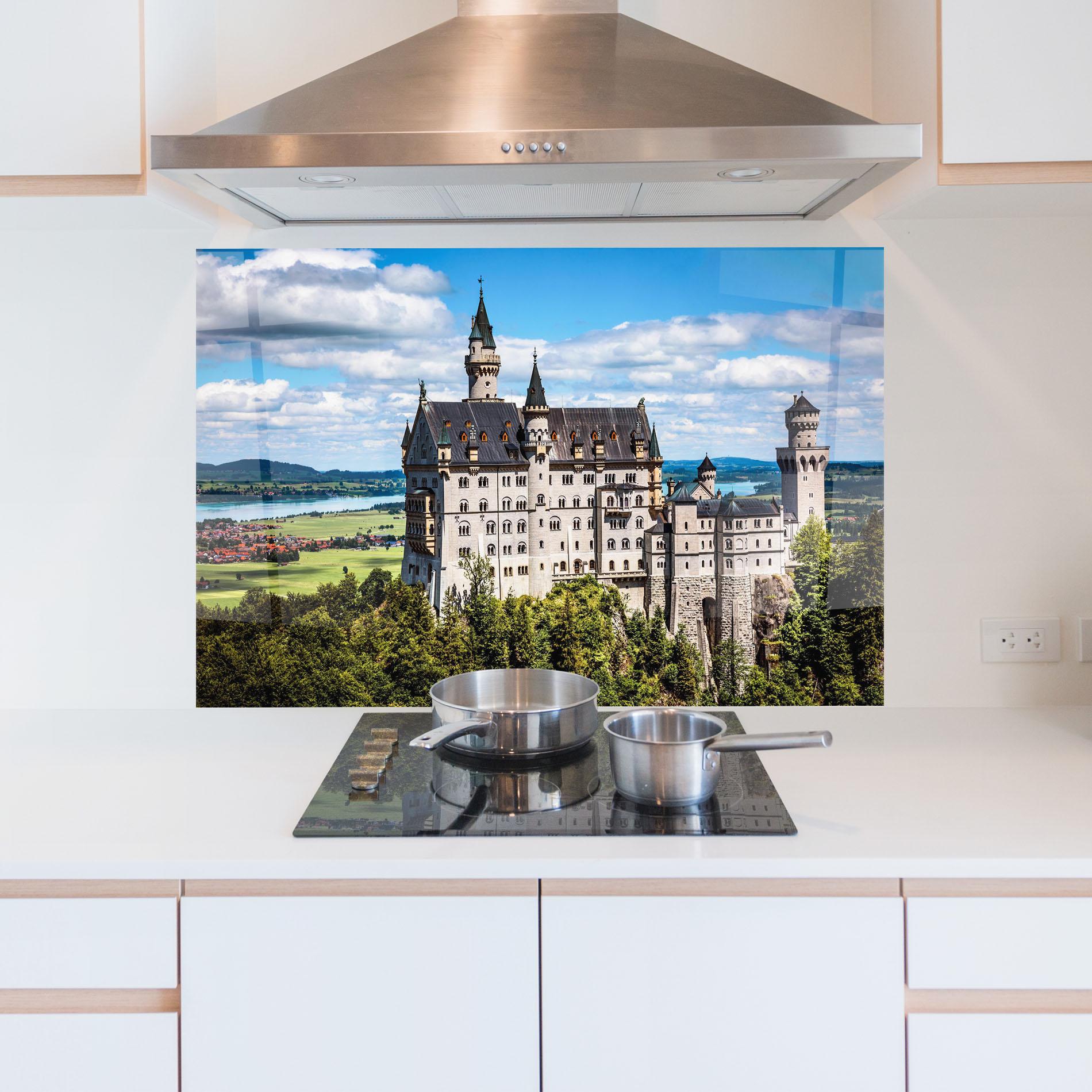 Konyhai üveg hátfal Neuschwanstein Germany mockup 5