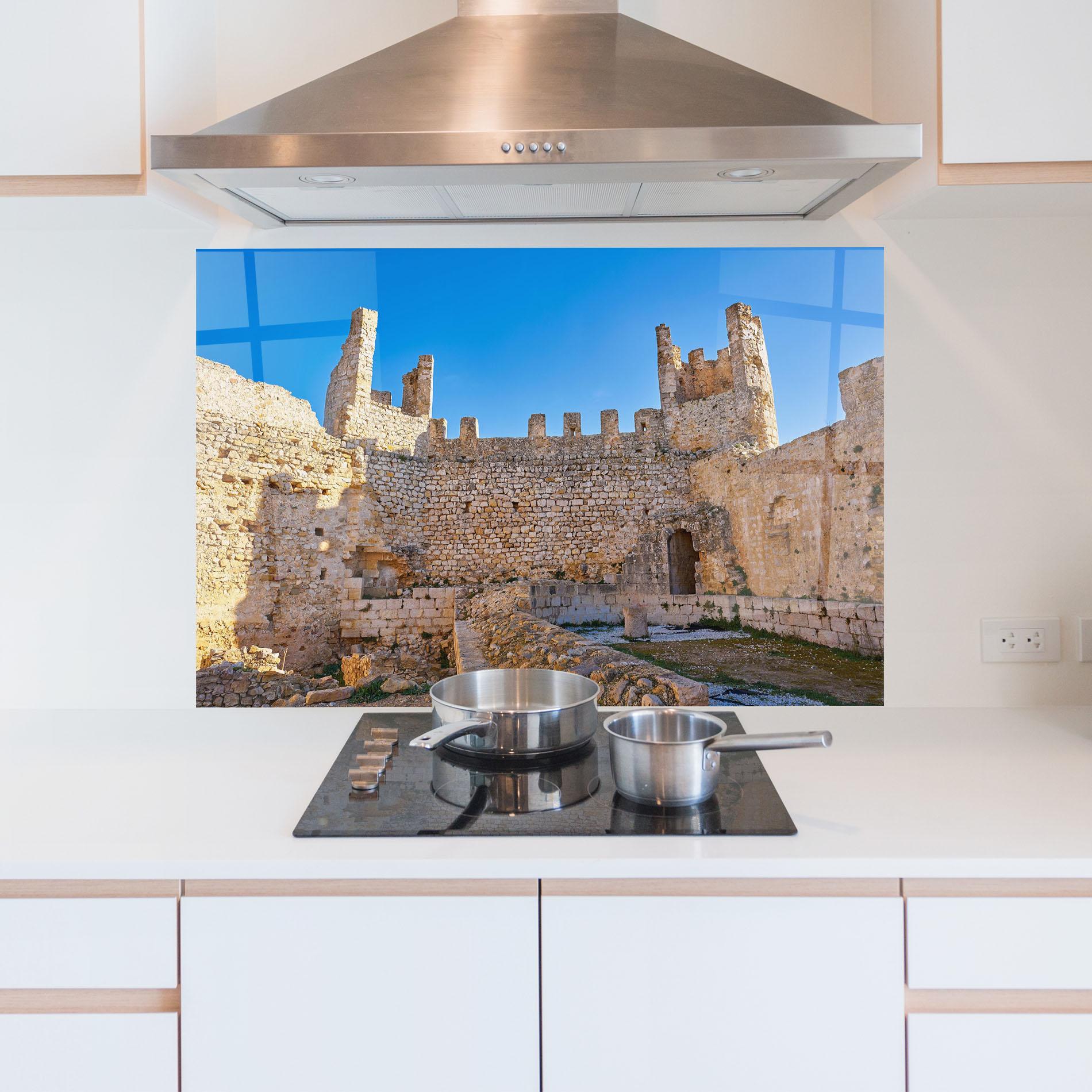 Konyhai üveg hátfal Xivert Castle Alcala mockup 5