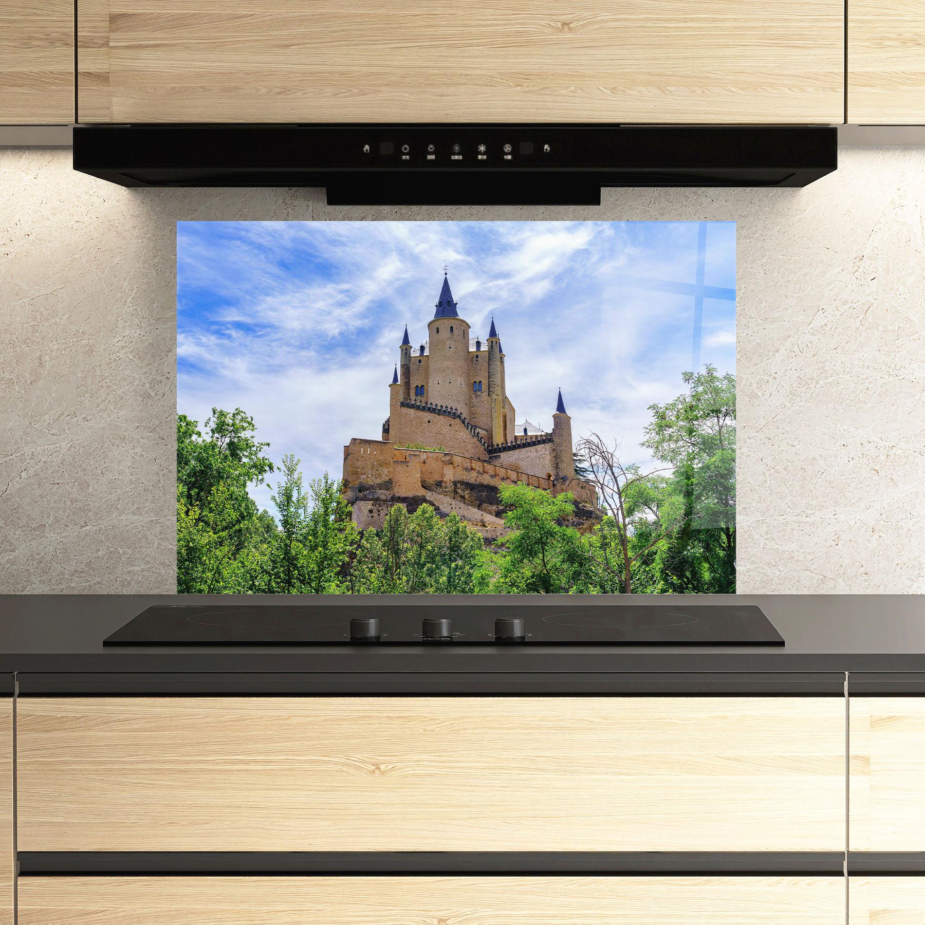 Konyhai üveg hátfal Castle Alcazar mockup 3