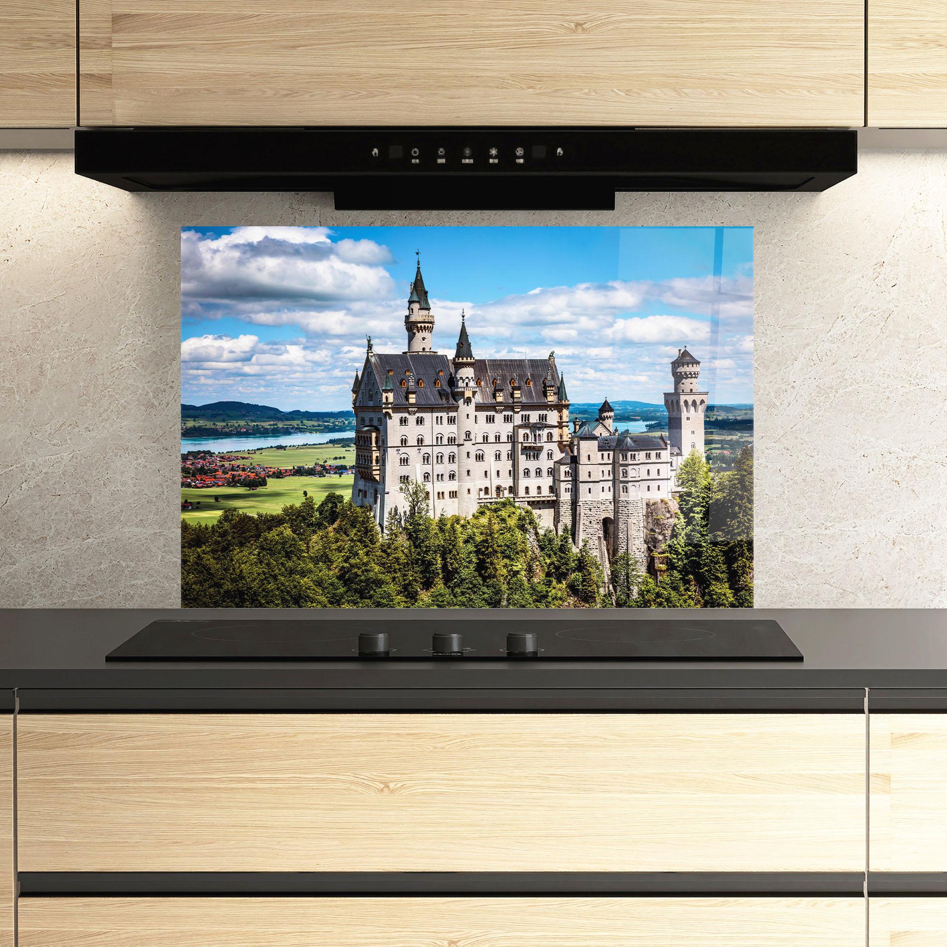 Konyhai üveg hátfal Neuschwanstein Germany mockup 3