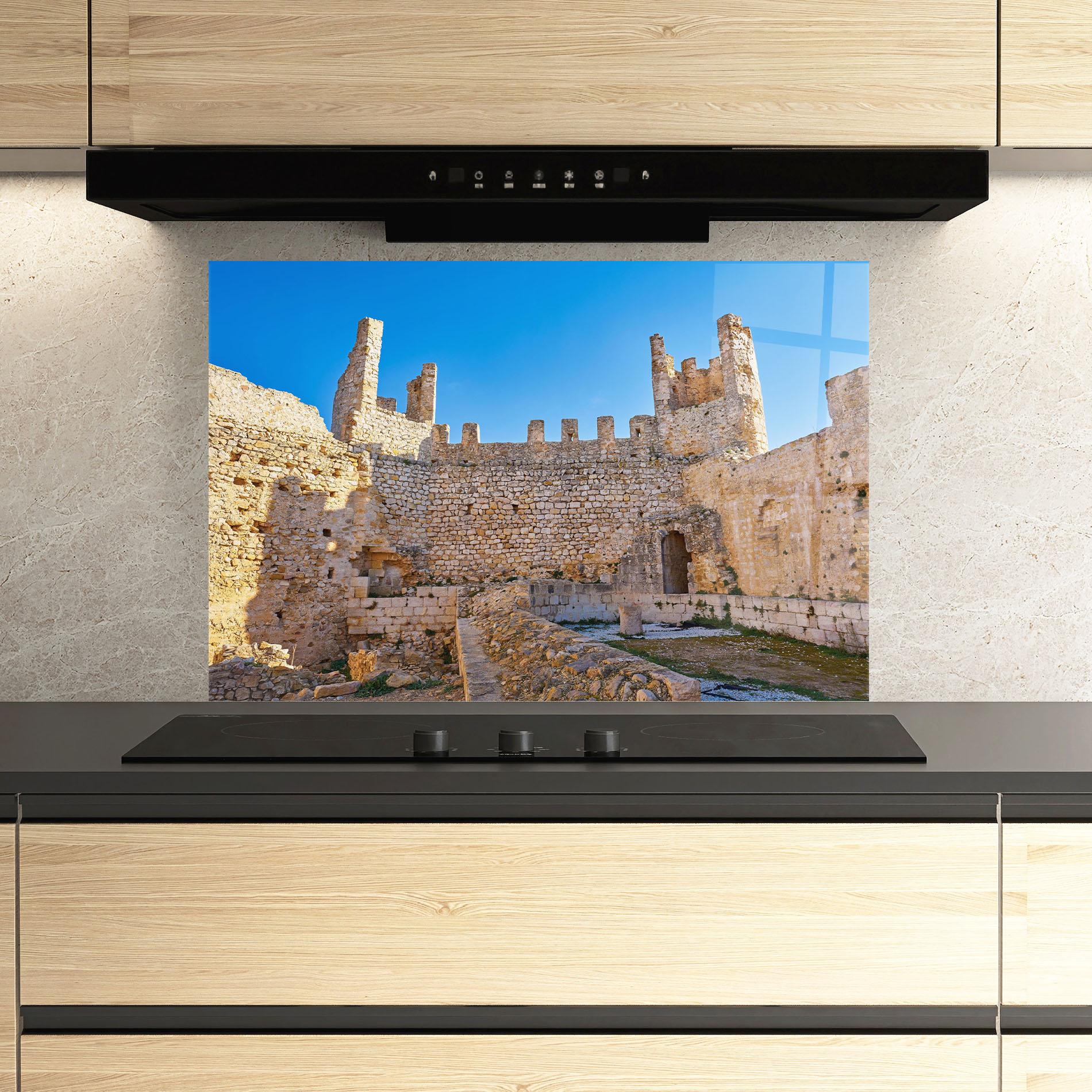 Konyhai üveg hátfal Xivert Castle Alcala mockup 3