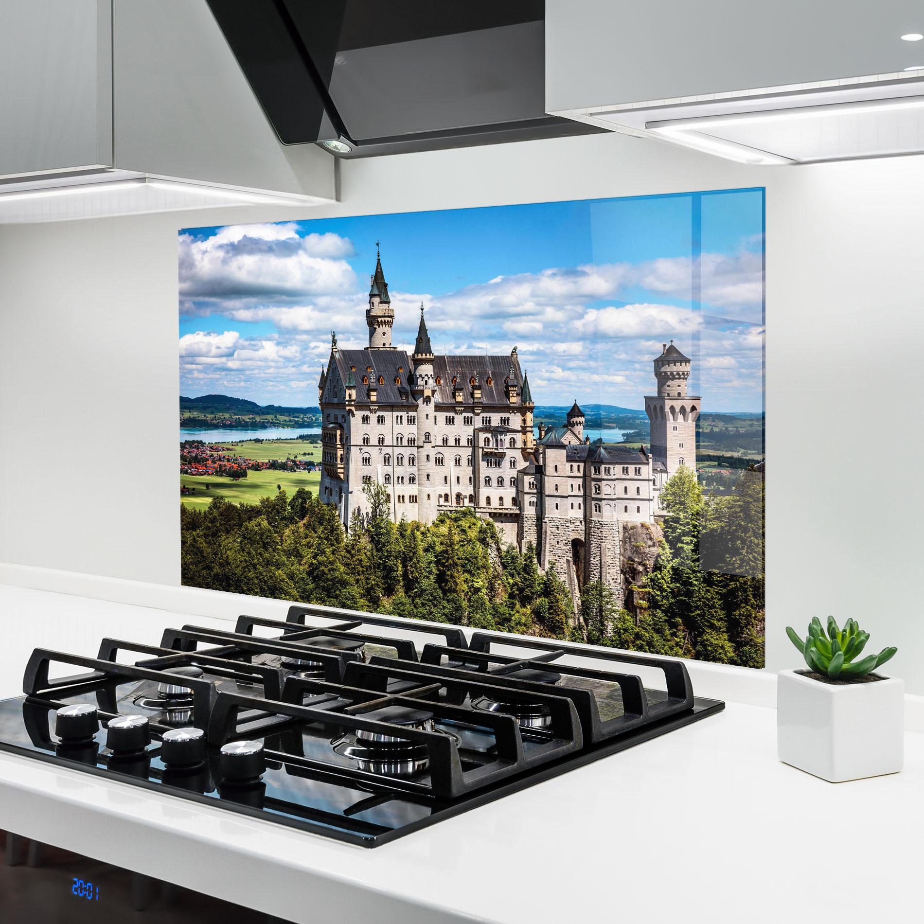 Konyhai üveg hátfal Neuschwanstein Germany mockup 6