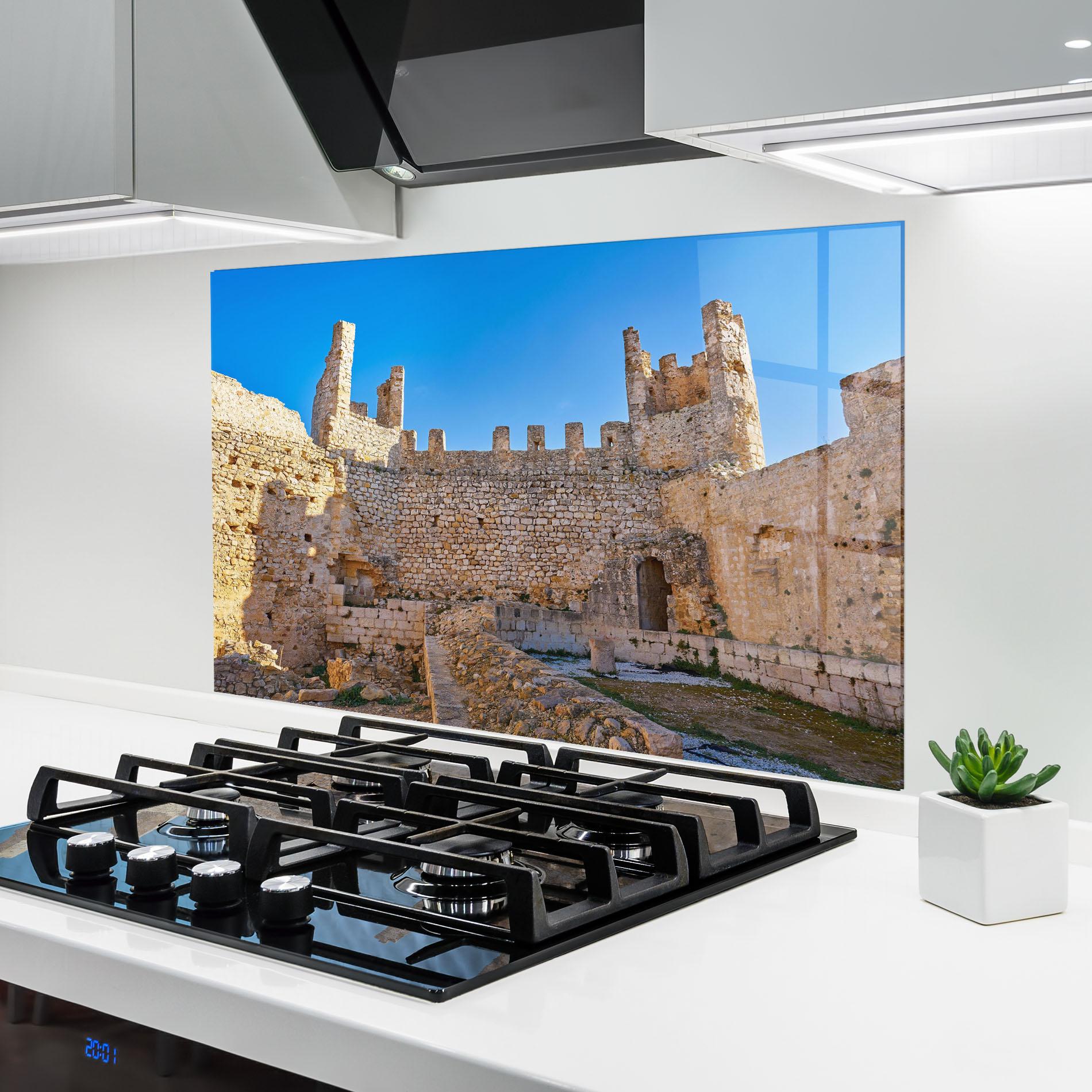 Konyhai üveg hátfal Xivert Castle Alcala mockup 6