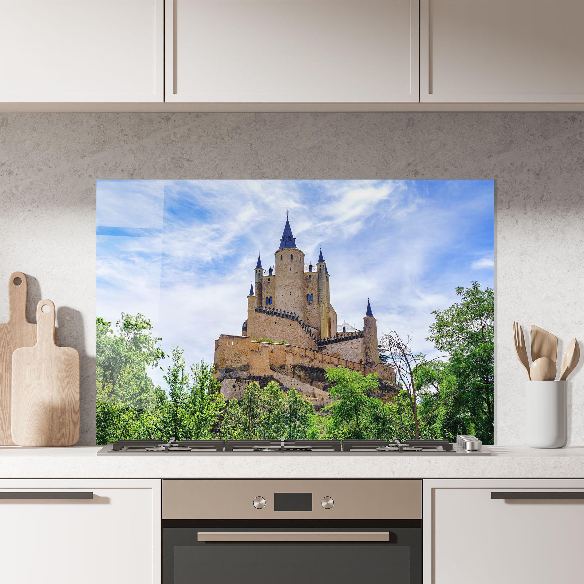 Konyhai üveg hátfal Castle Alcazar mockup 7