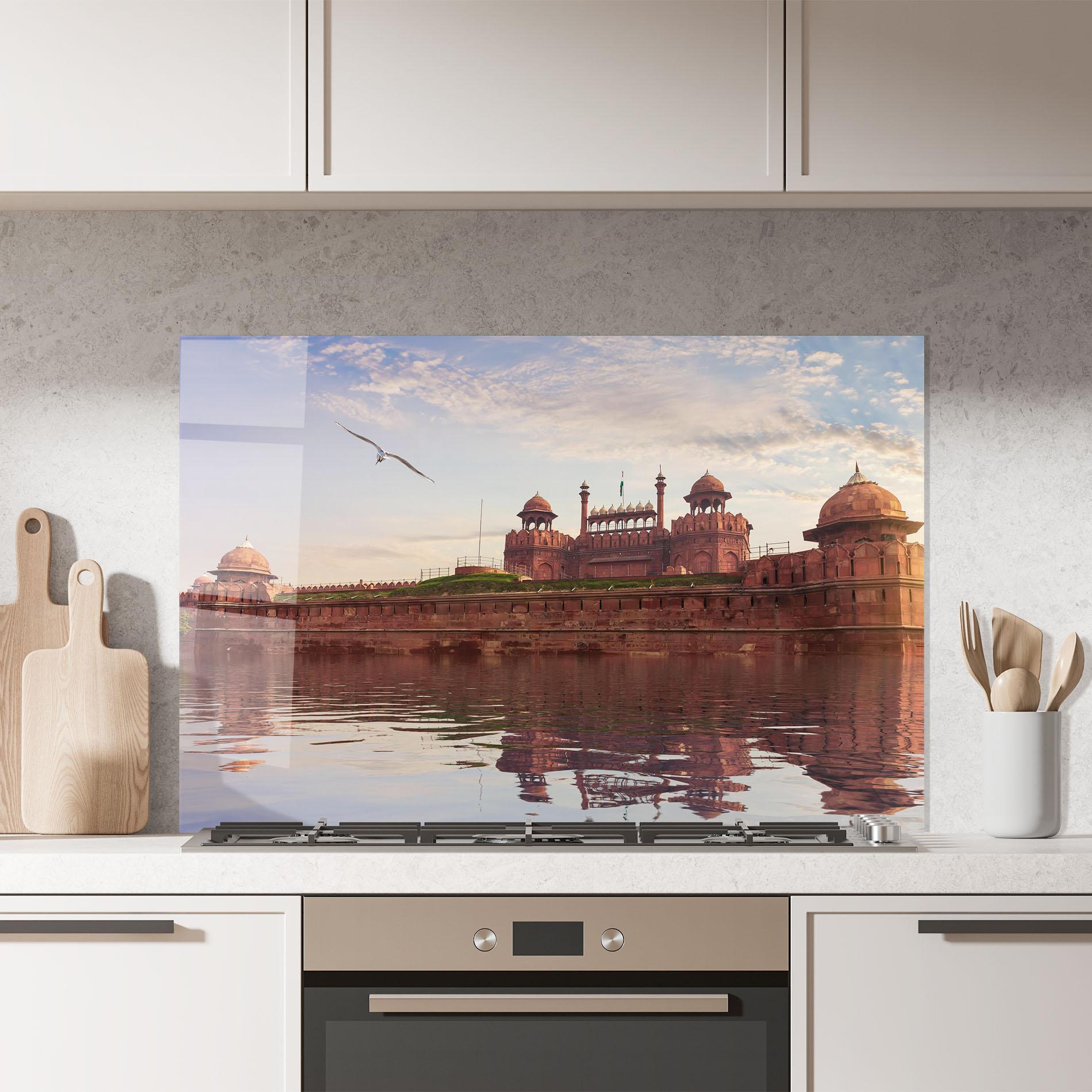 Konyhai üveg hátfal Delhi India mockup 7