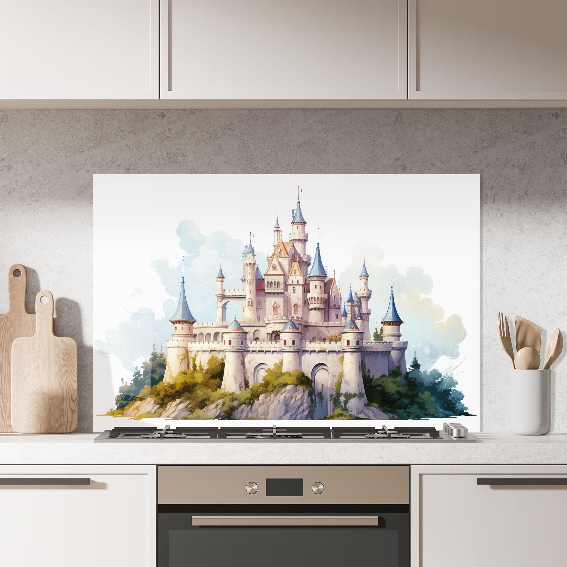 Konyhai üveg hátfal Illustration Castle mockup 7