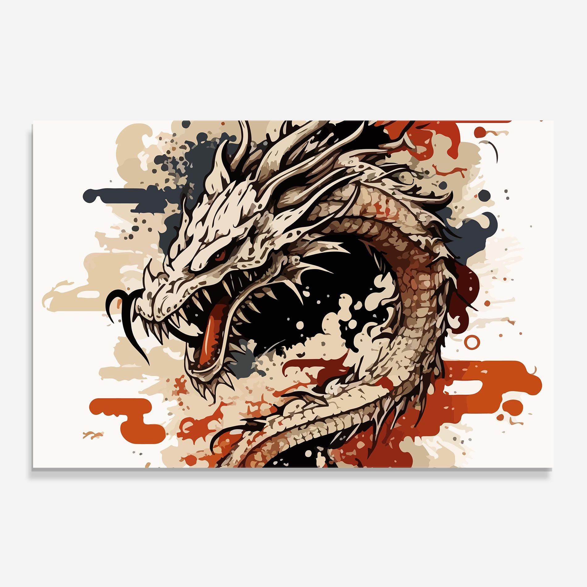 Cream Dragon Art mockup 0