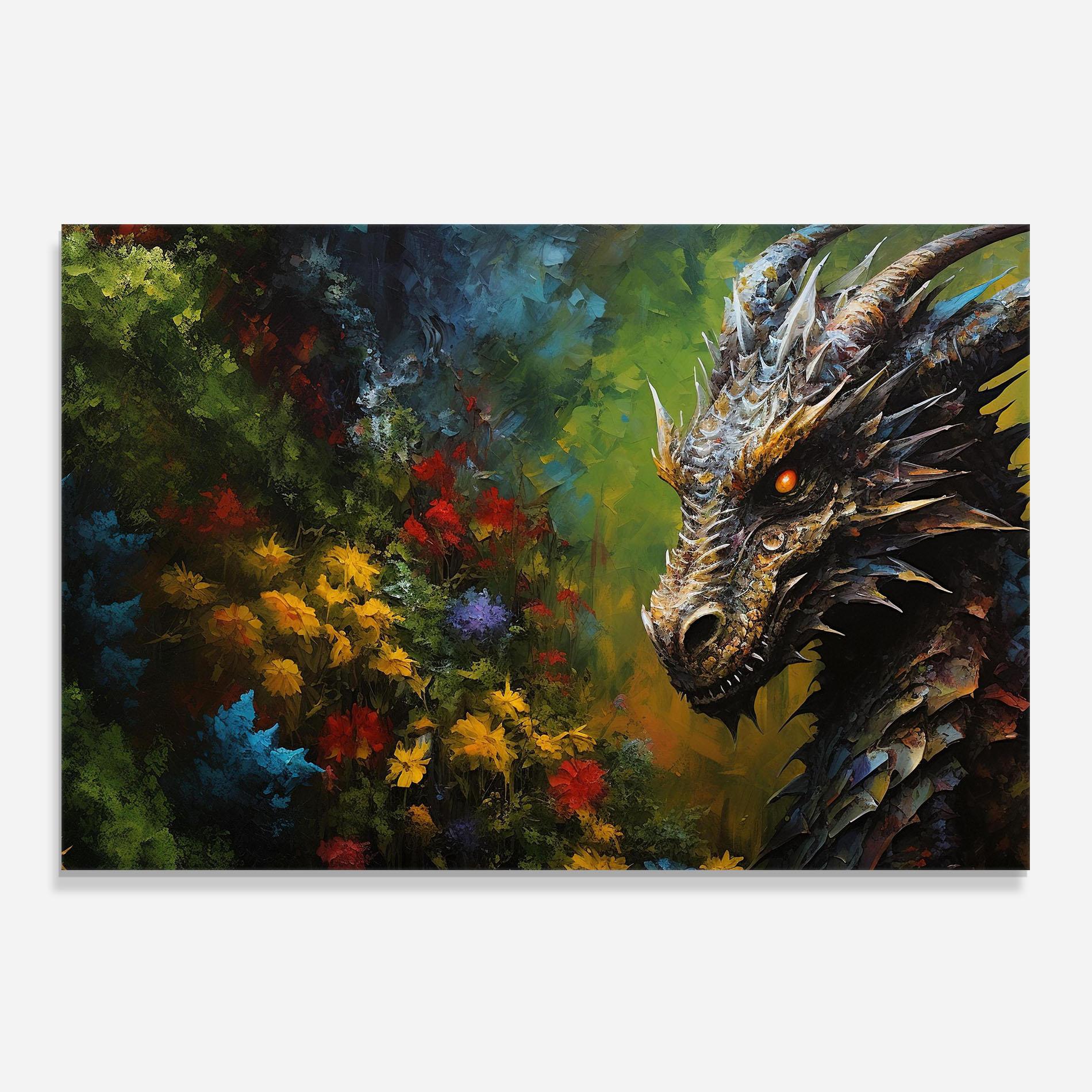 Konyhai üveg hátfal Dragon In Nature mockup 0