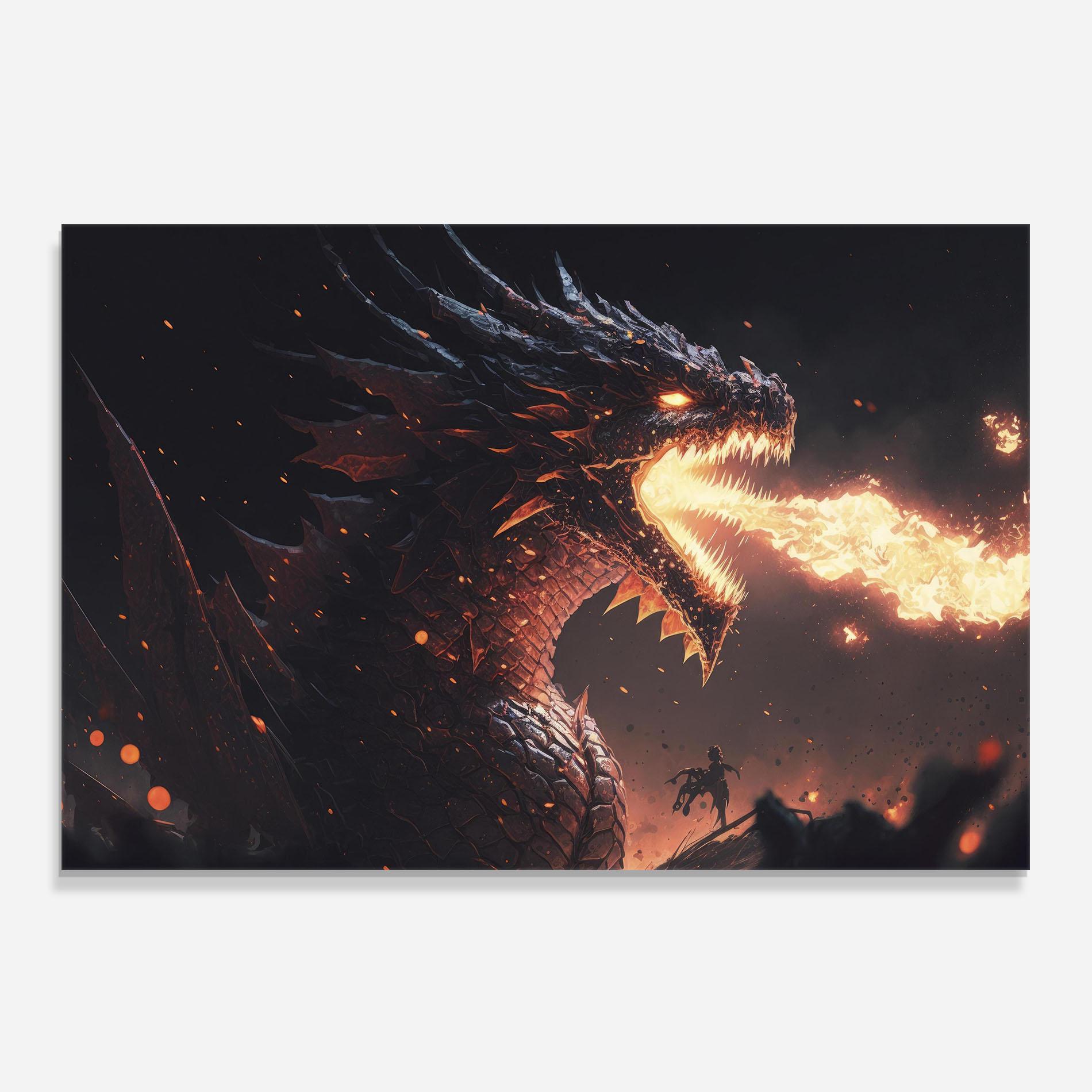 Konyhai üveg hátfal Fire Explosion Dragon mockup 0