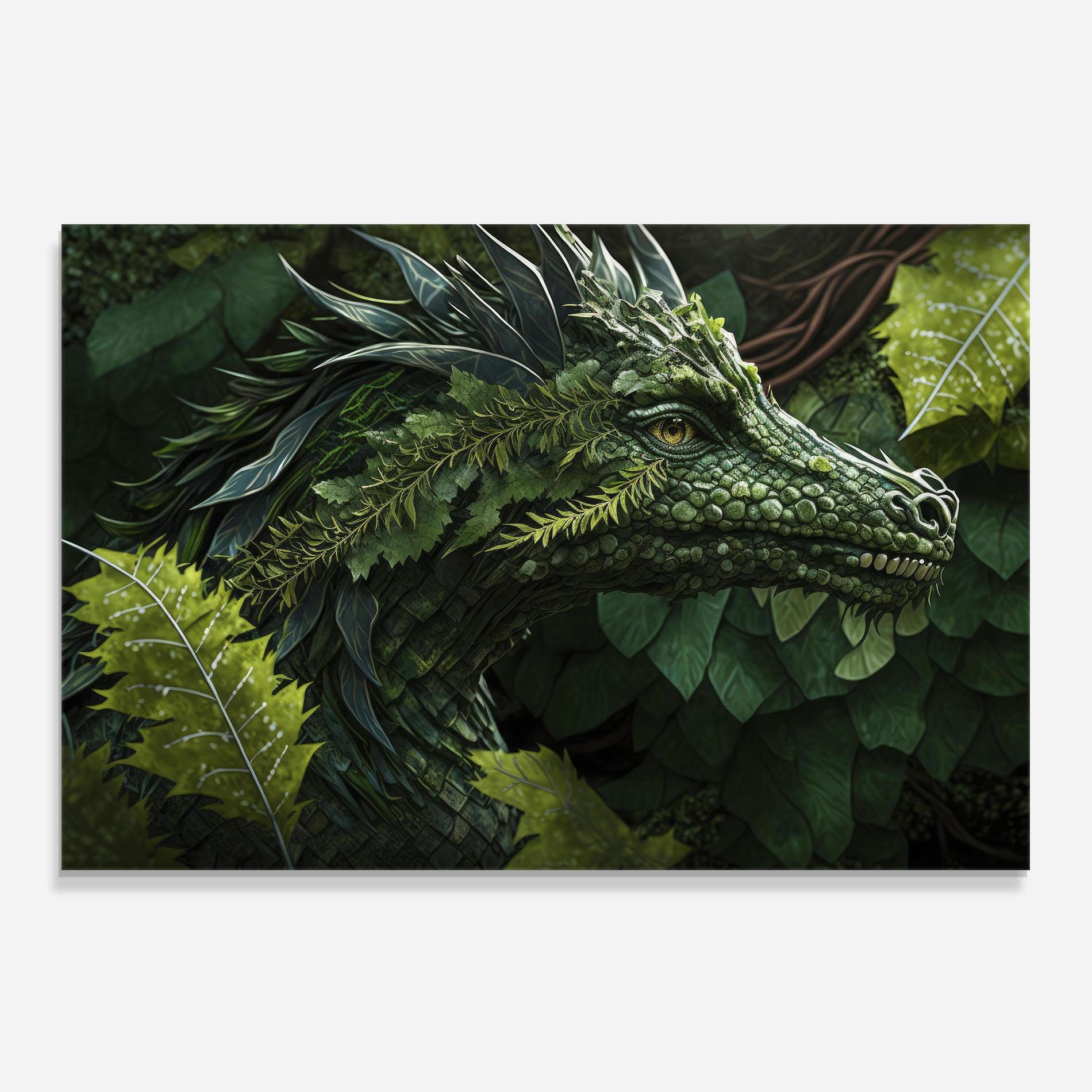 Konyhai üveg hátfal Forest Dragon mockup 0