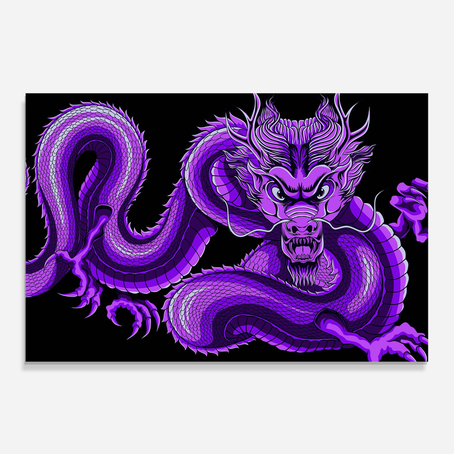 Konyhai üveg hátfal Purple Dragon mockup 0