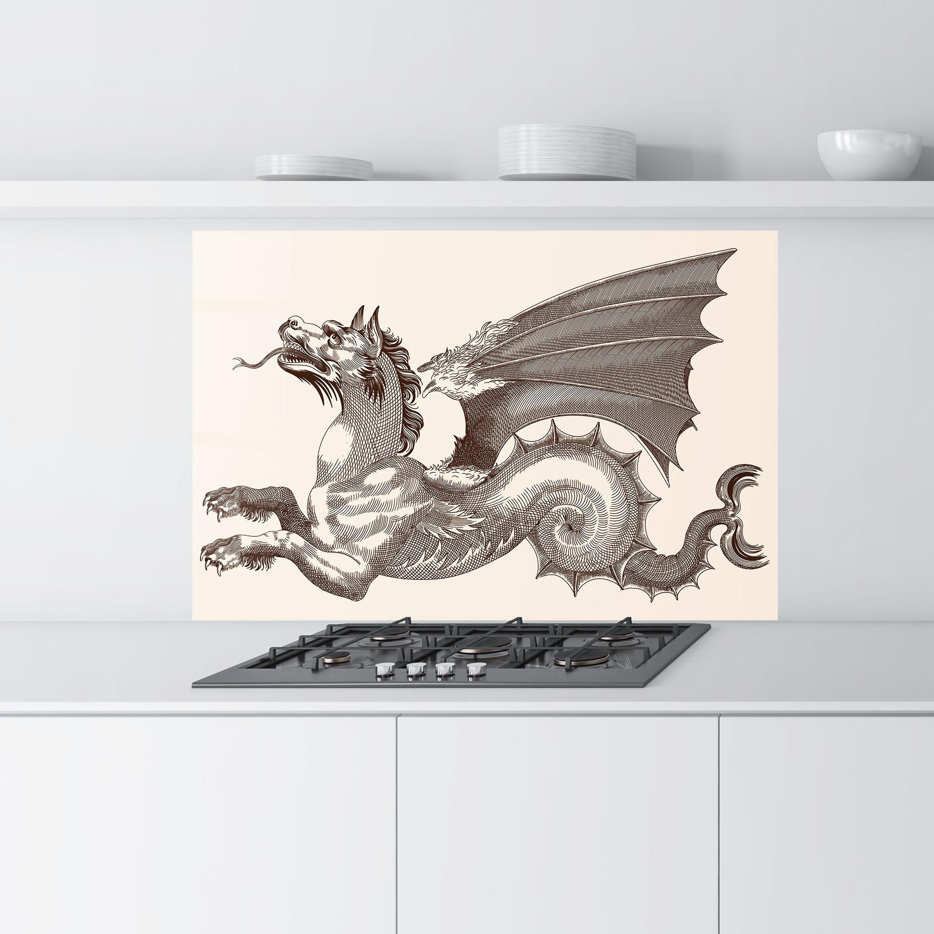 Konyhai üveg hátfal Brown Dragon mockup 9