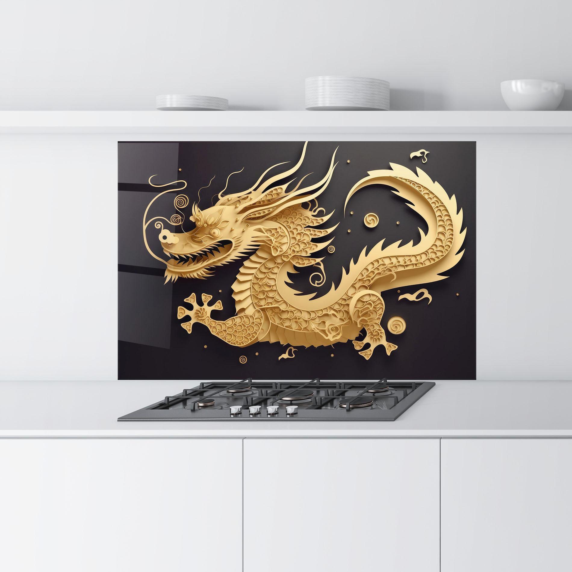 Konyhai üveg hátfal Dragon Zodiac Sign mockup 9
