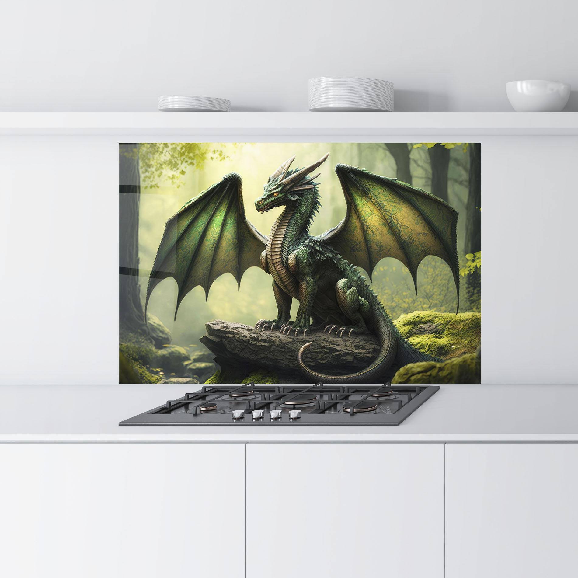 Konyhai üveg hátfal Green Dragon mockup 9