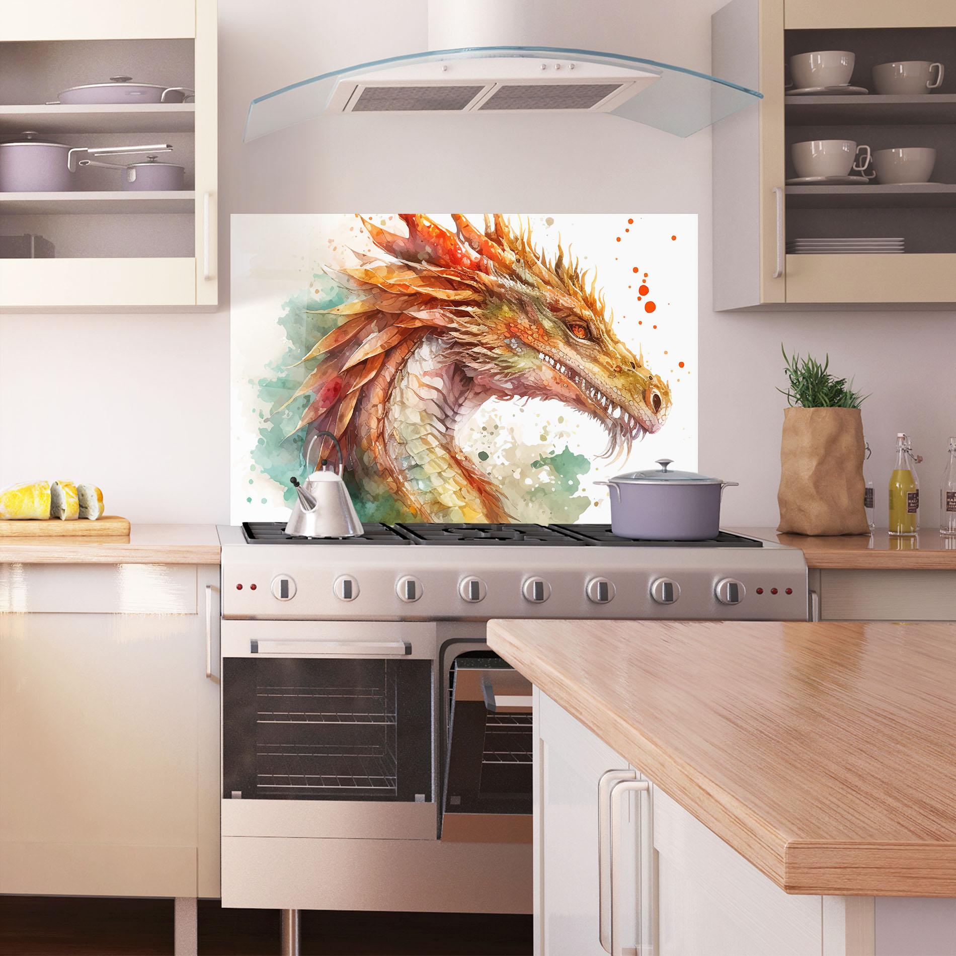 Konyhai üveg hátfal Earth Dragon mockup 1