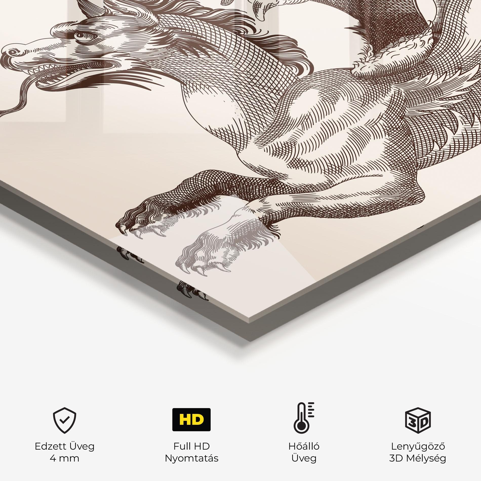 Konyhai üveg hátfal Brown Dragon mockup 2