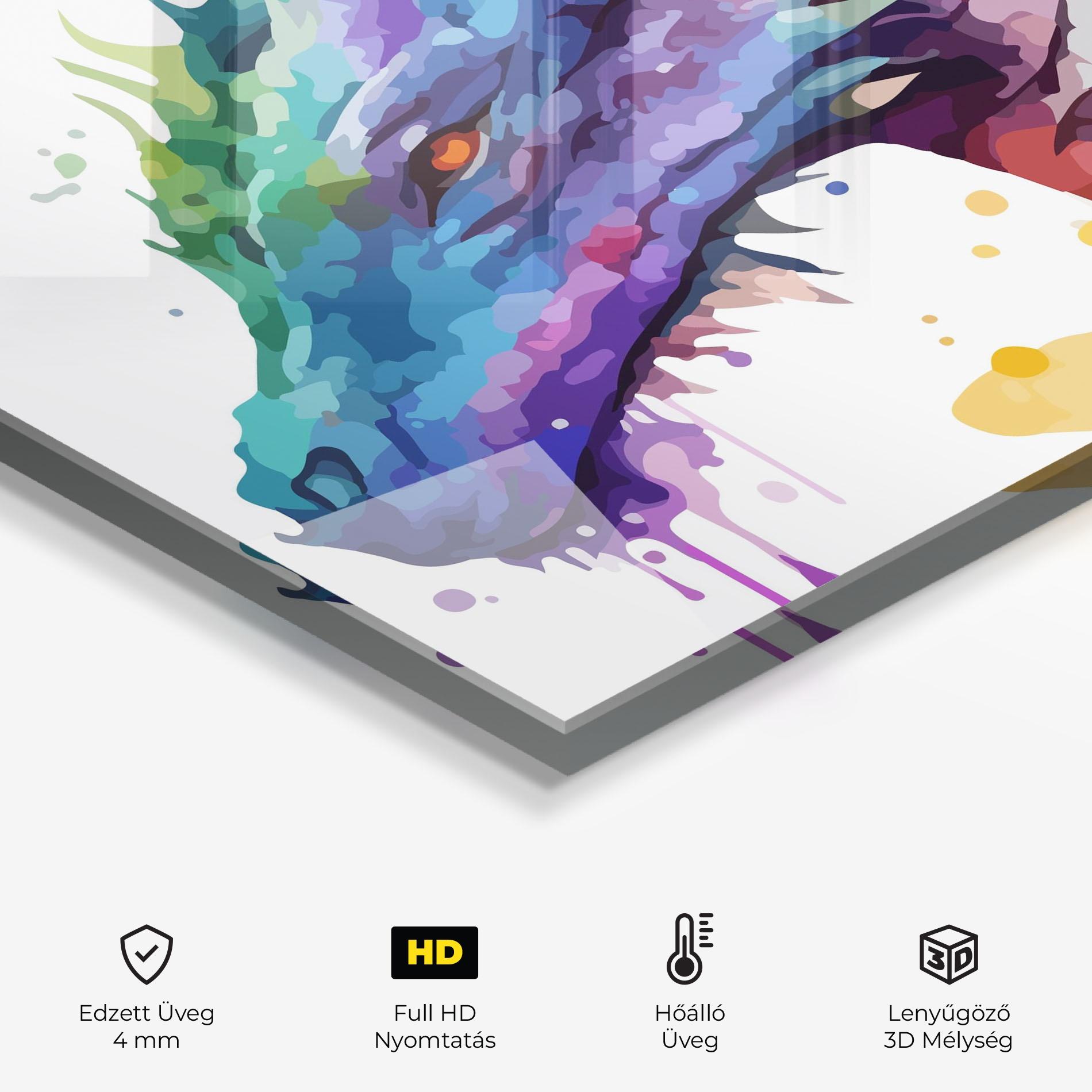 Konyhai üveg hátfal Colourful Dragon mockup 2