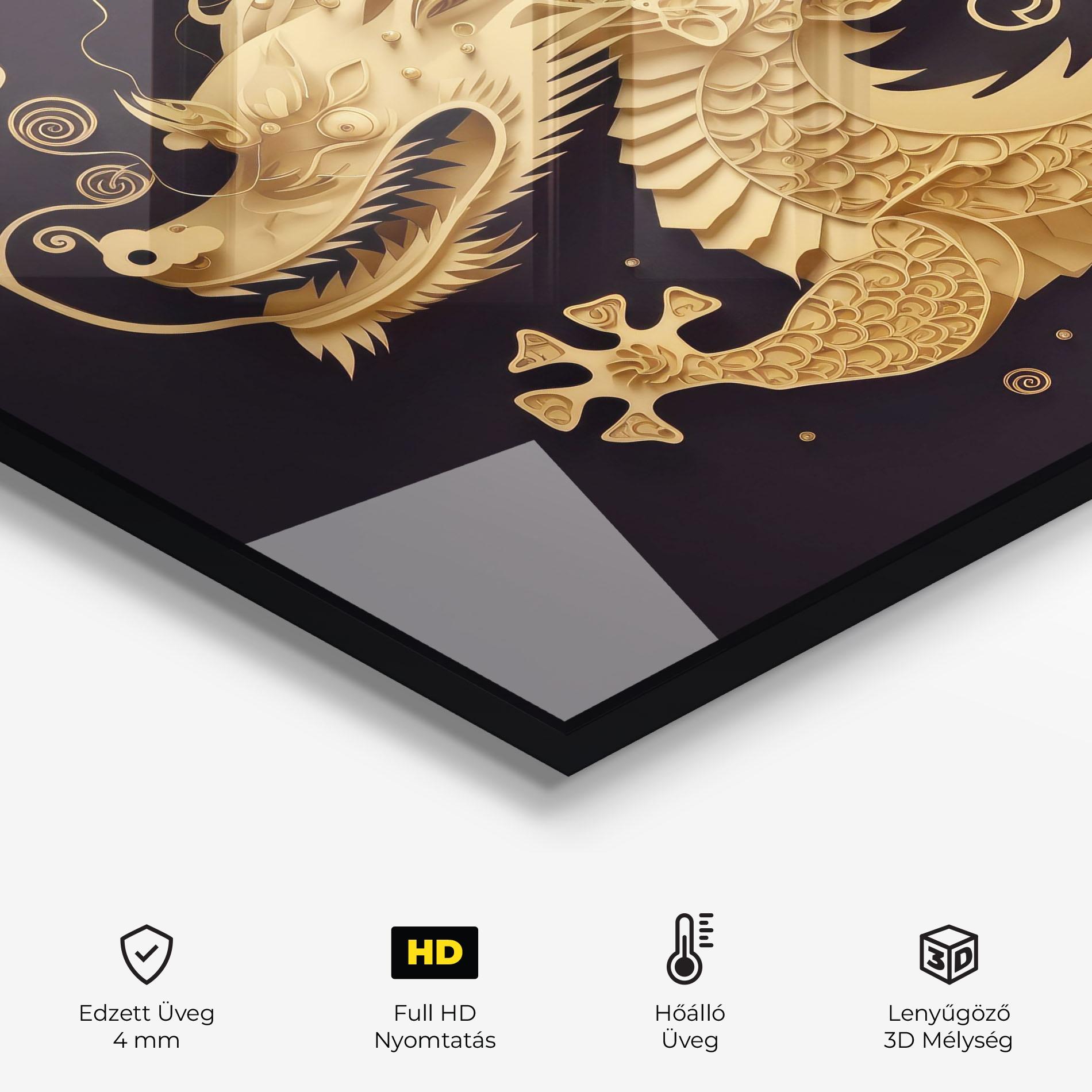 Konyhai üveg hátfal Dragon Zodiac Sign mockup 2