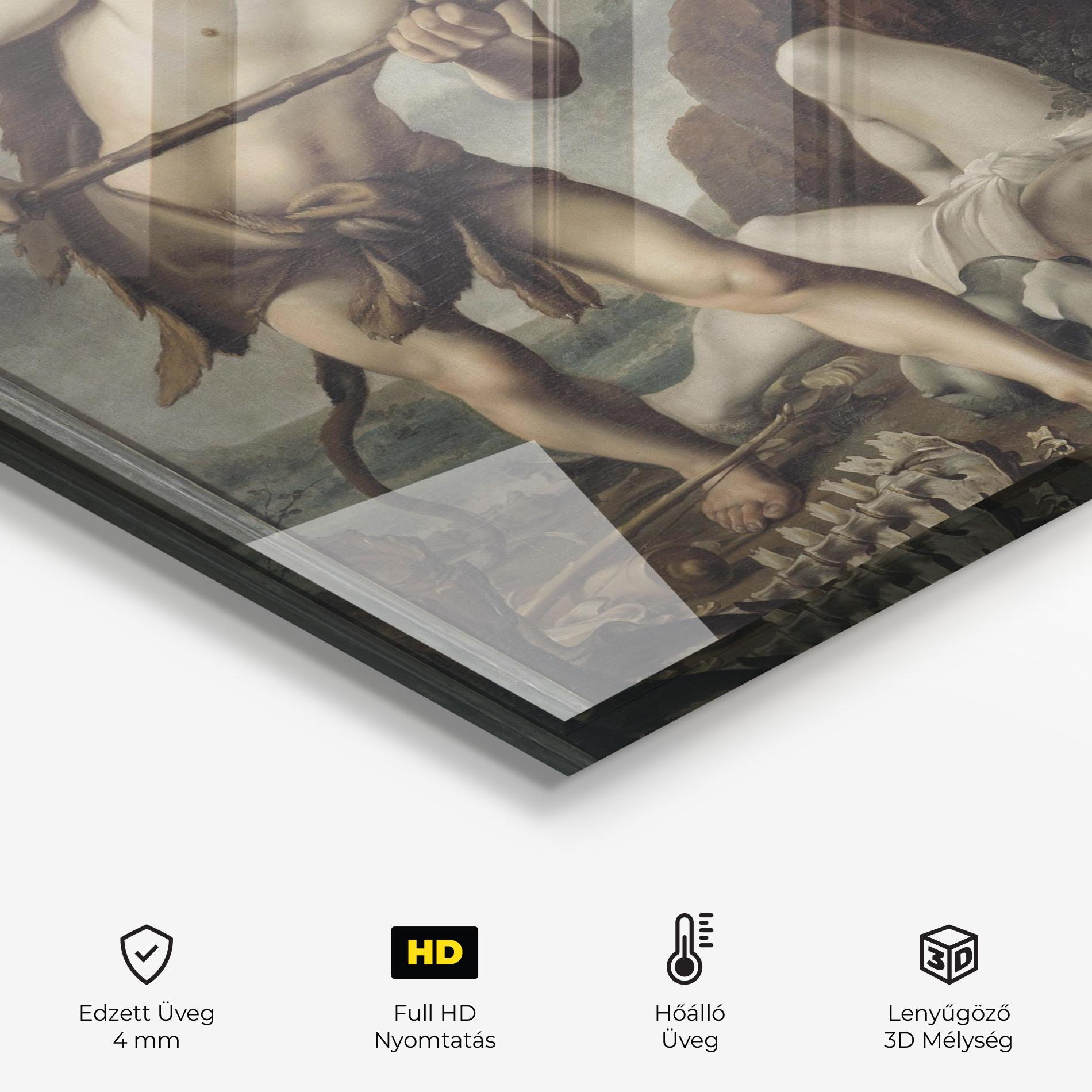 Konyhai üveg hátfal Hunting Dragons mockup 2