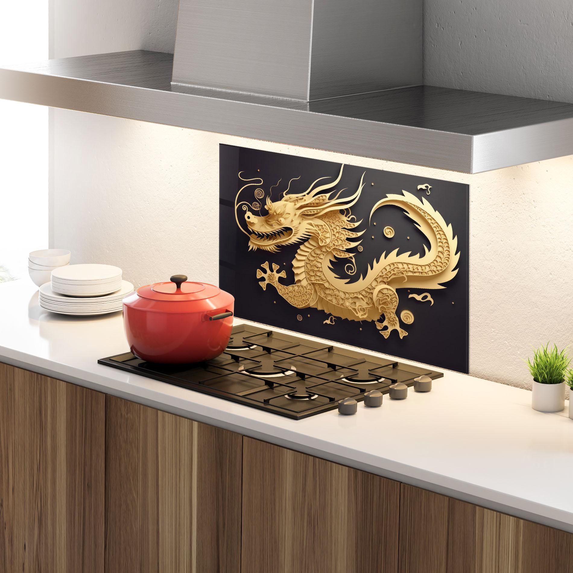 Konyhai üveg hátfal Dragon Zodiac Sign mockup 4
