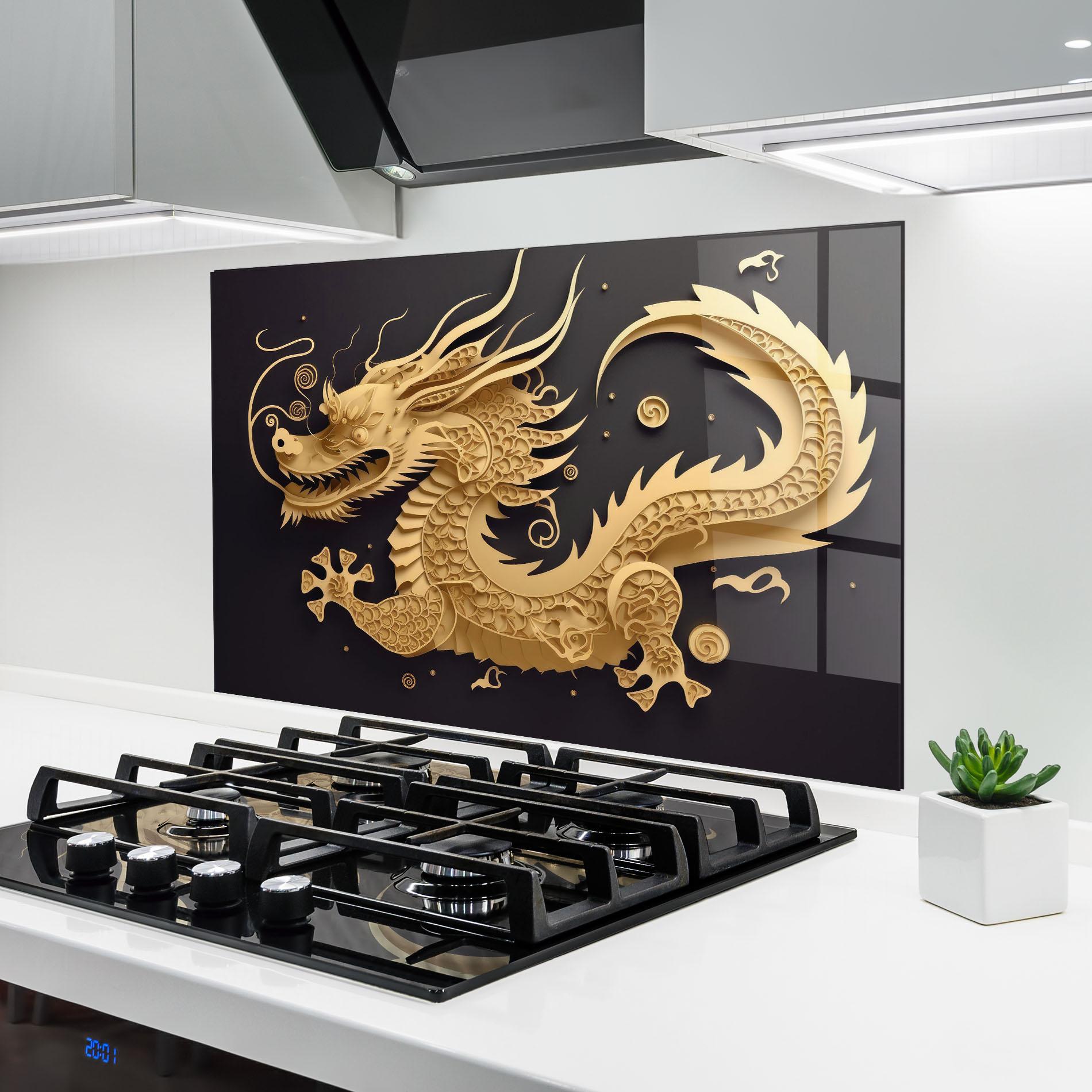 Konyhai üveg hátfal Dragon Zodiac Sign mockup 6