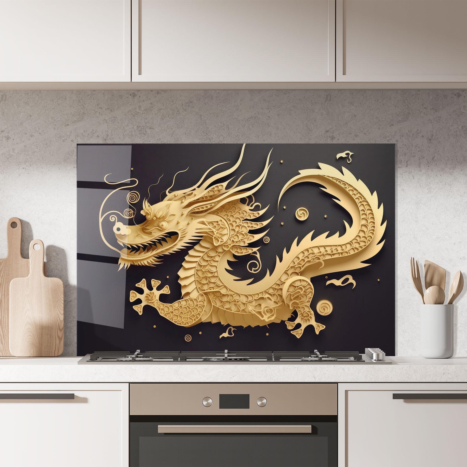 Konyhai üveg hátfal Dragon Zodiac Sign mockup 7