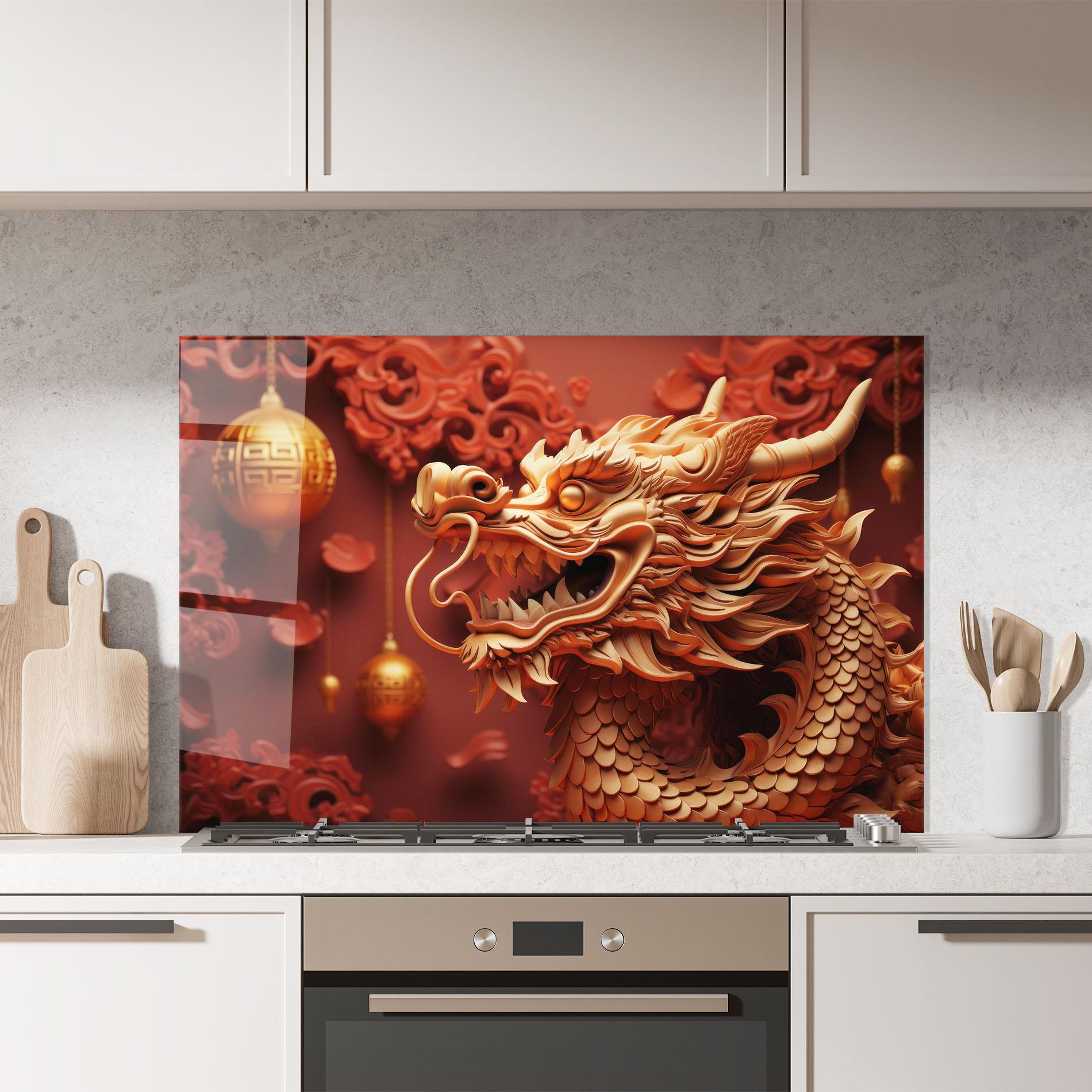Konyhai üveg hátfal Red Chinese mockup 7