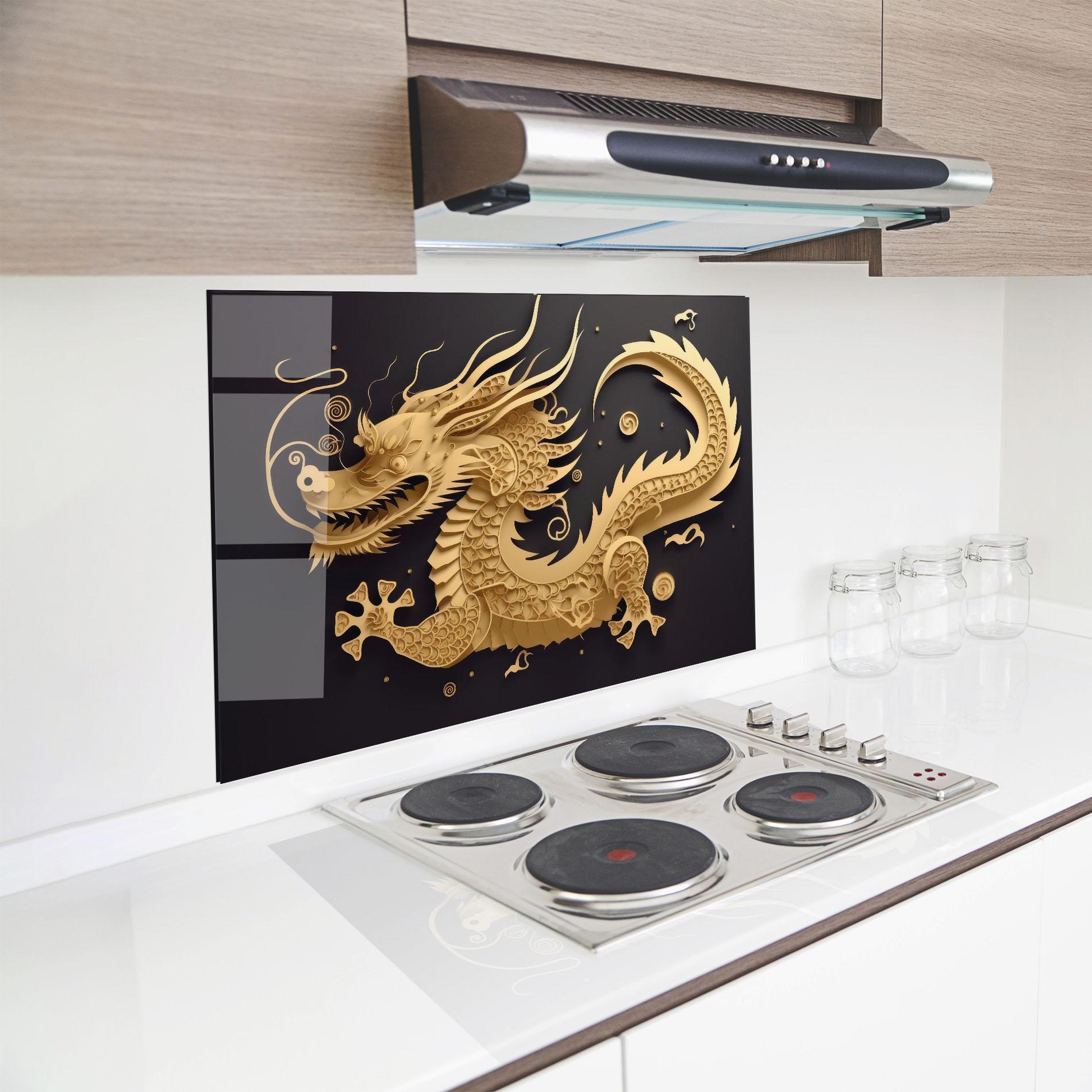 Konyhai üveg hátfal Dragon Zodiac Sign mockup 8