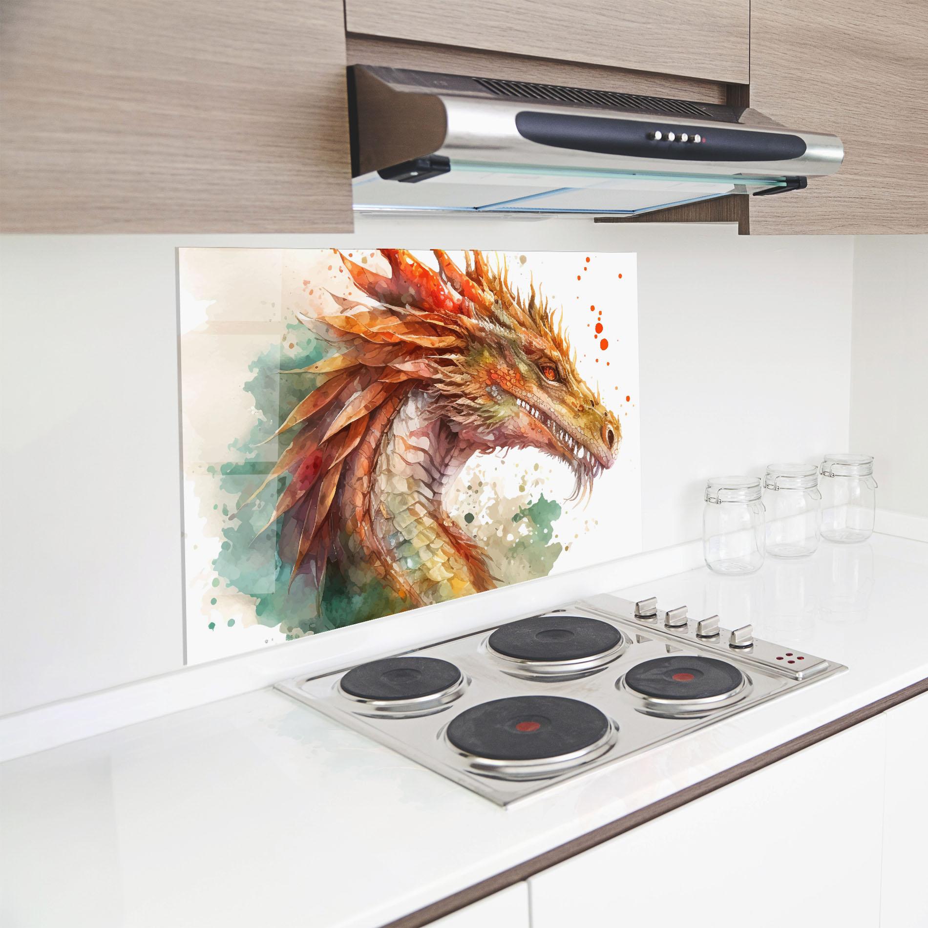 Konyhai üveg hátfal Earth Dragon mockup 8