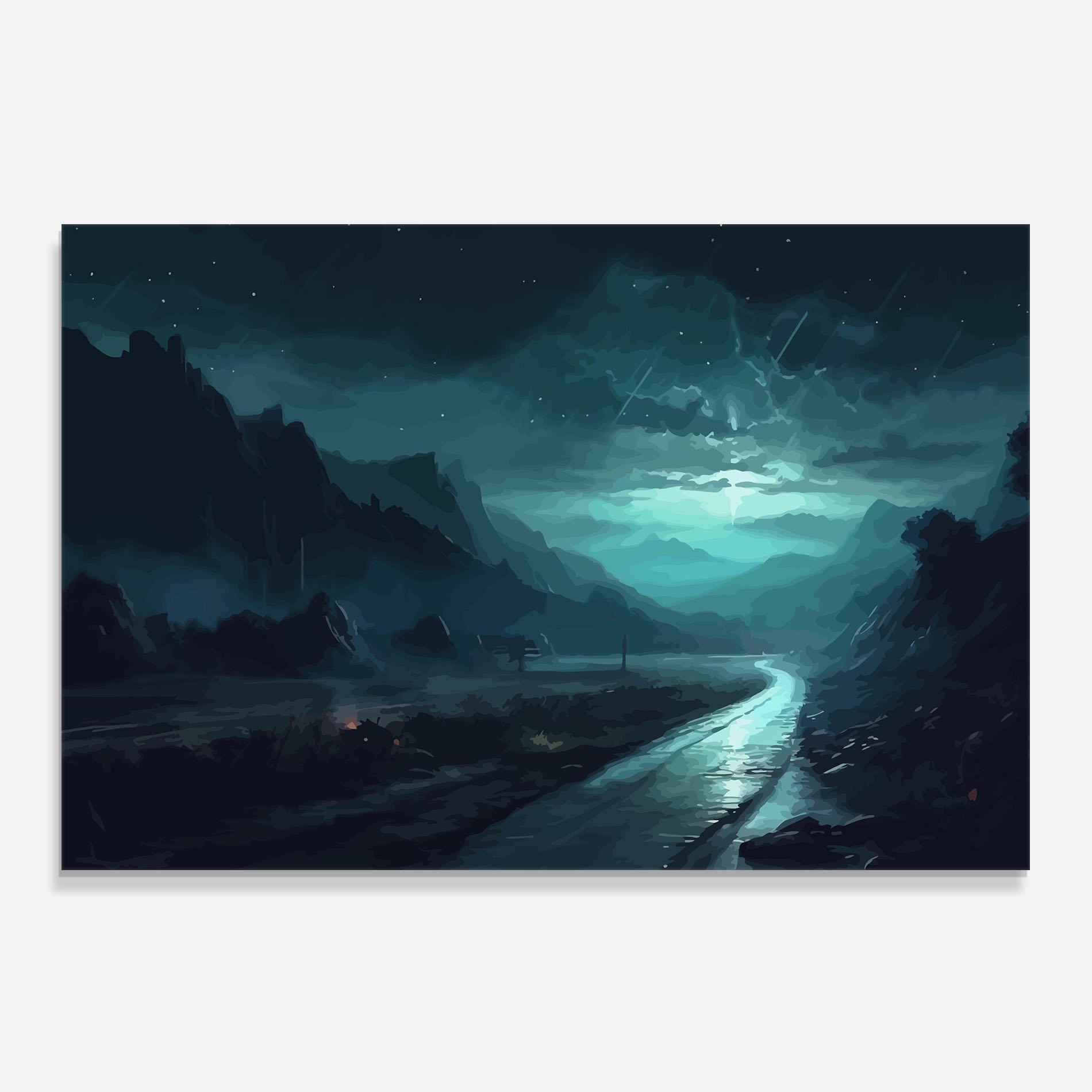 Konyhai üveg hátfal Blue Universe mockup 0