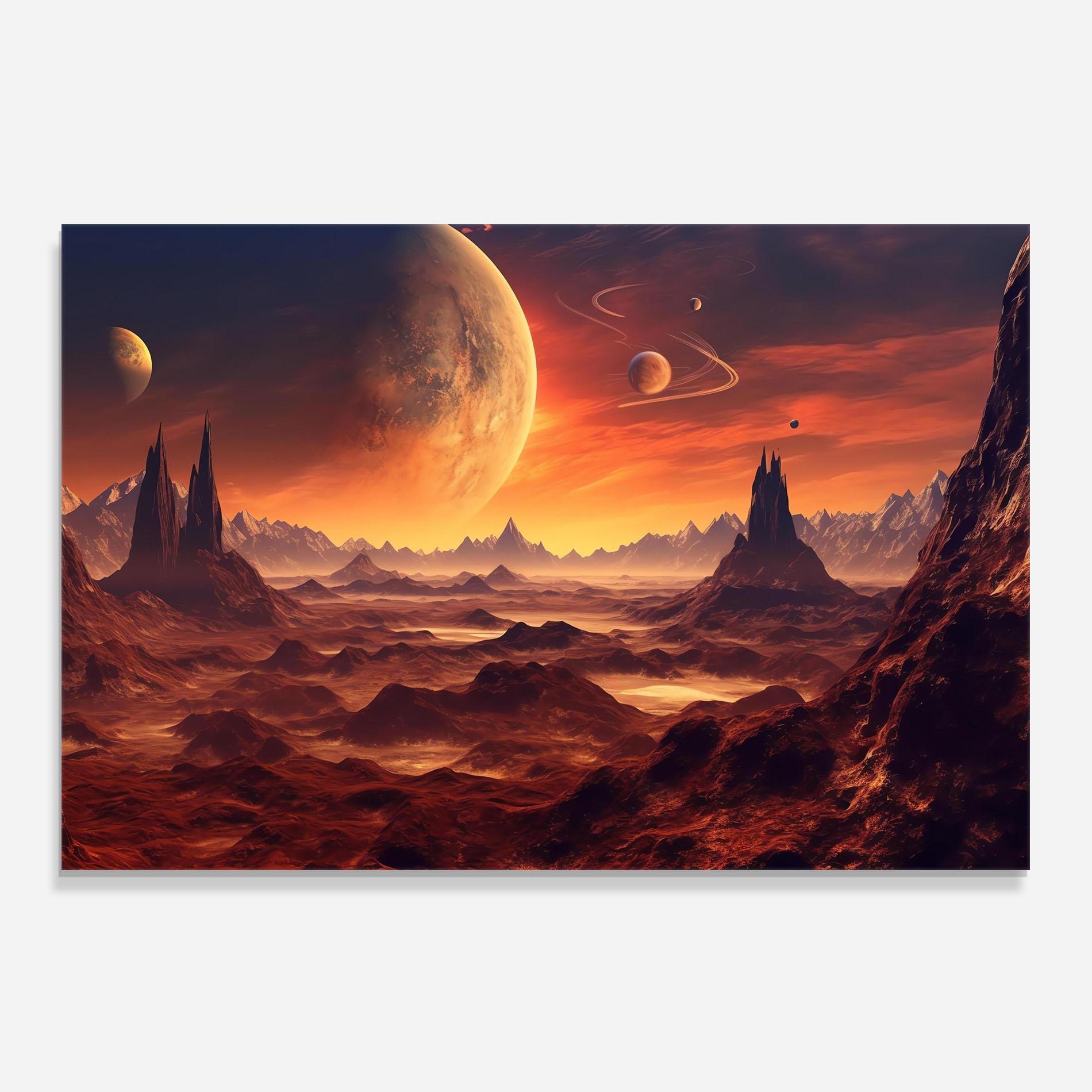 Konyhai üveg hátfal Fiery Orange Sunset mockup 0