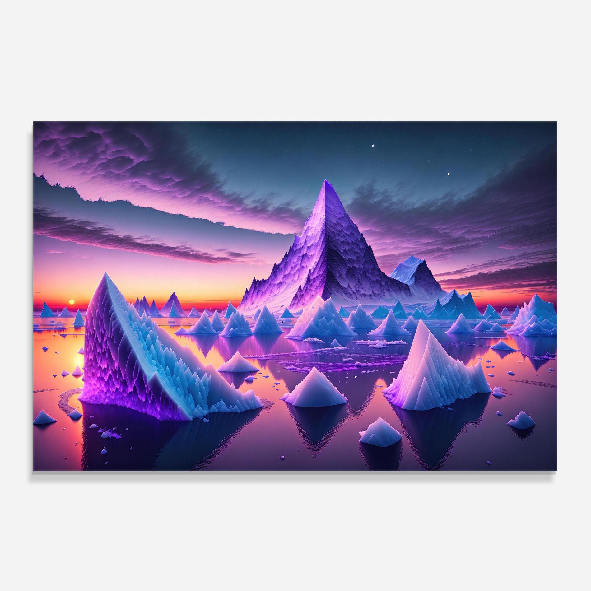 Konyhai üveg hátfal Floating Iceberg mockup 0