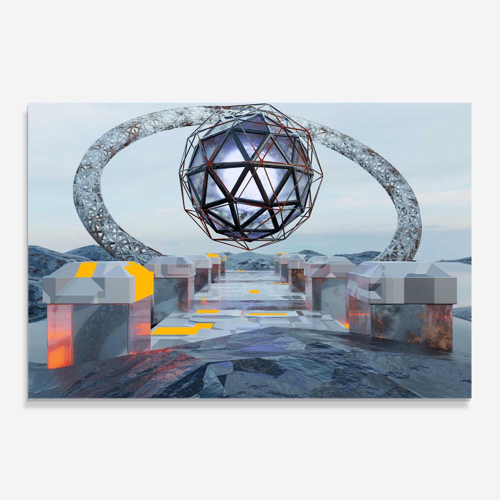 Konyhai üveg hátfal Galactic Globe mockup 0